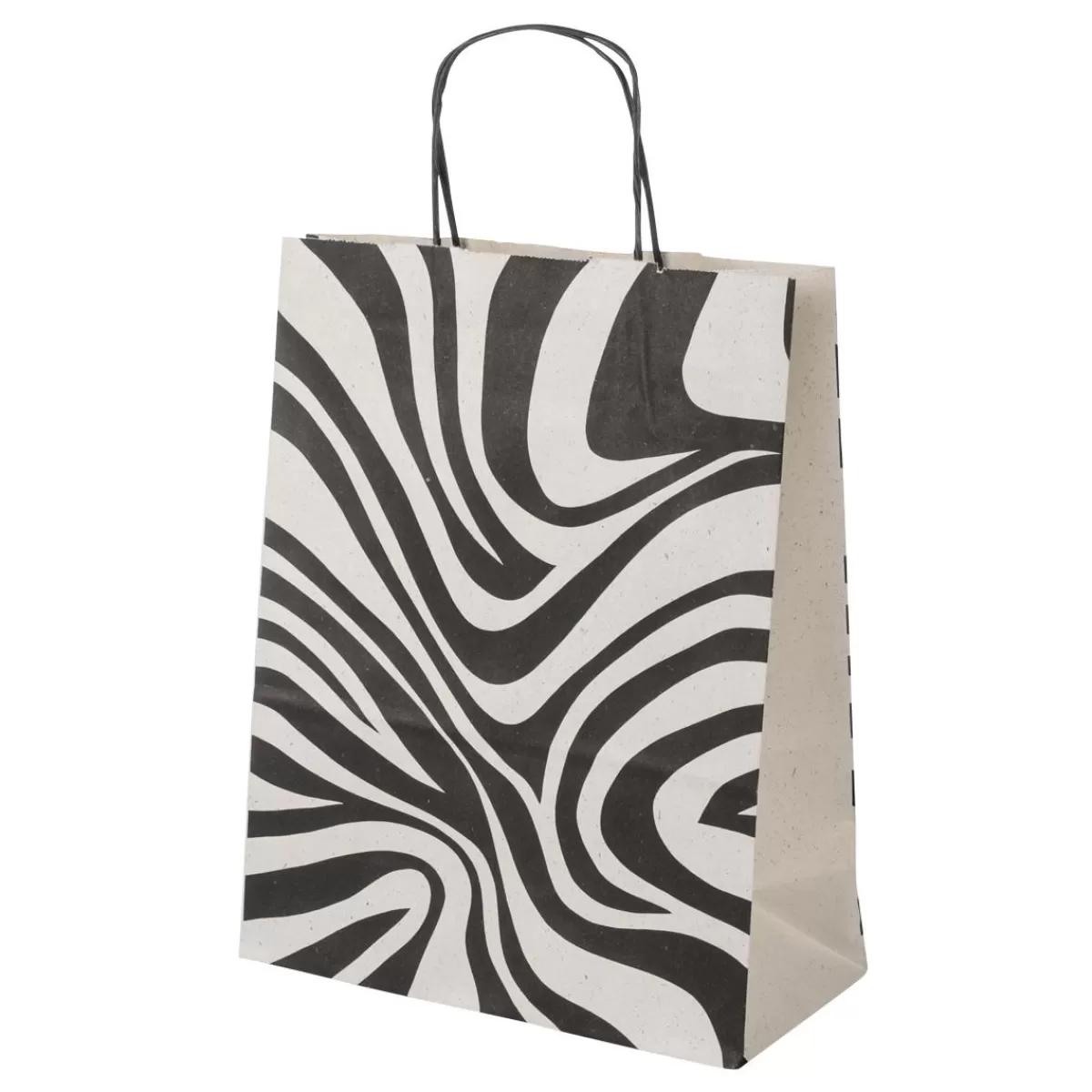 DecoWoerner Eco-friendly Gift Carrier Bags In Zebra Pattern 50 Pieces 12 X 26 X 34 Cm