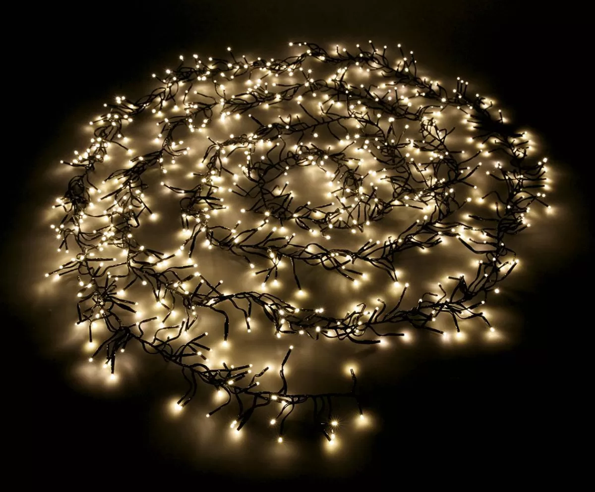 DecoWoerner Flashing LED Cluster Light Chain With Timer, For Outside, 10 M
