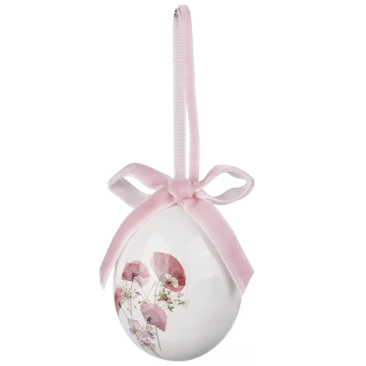 DecoWoerner Foam Easter Egg Set To Hang, With Flower Pattern And Bow 8pcs.