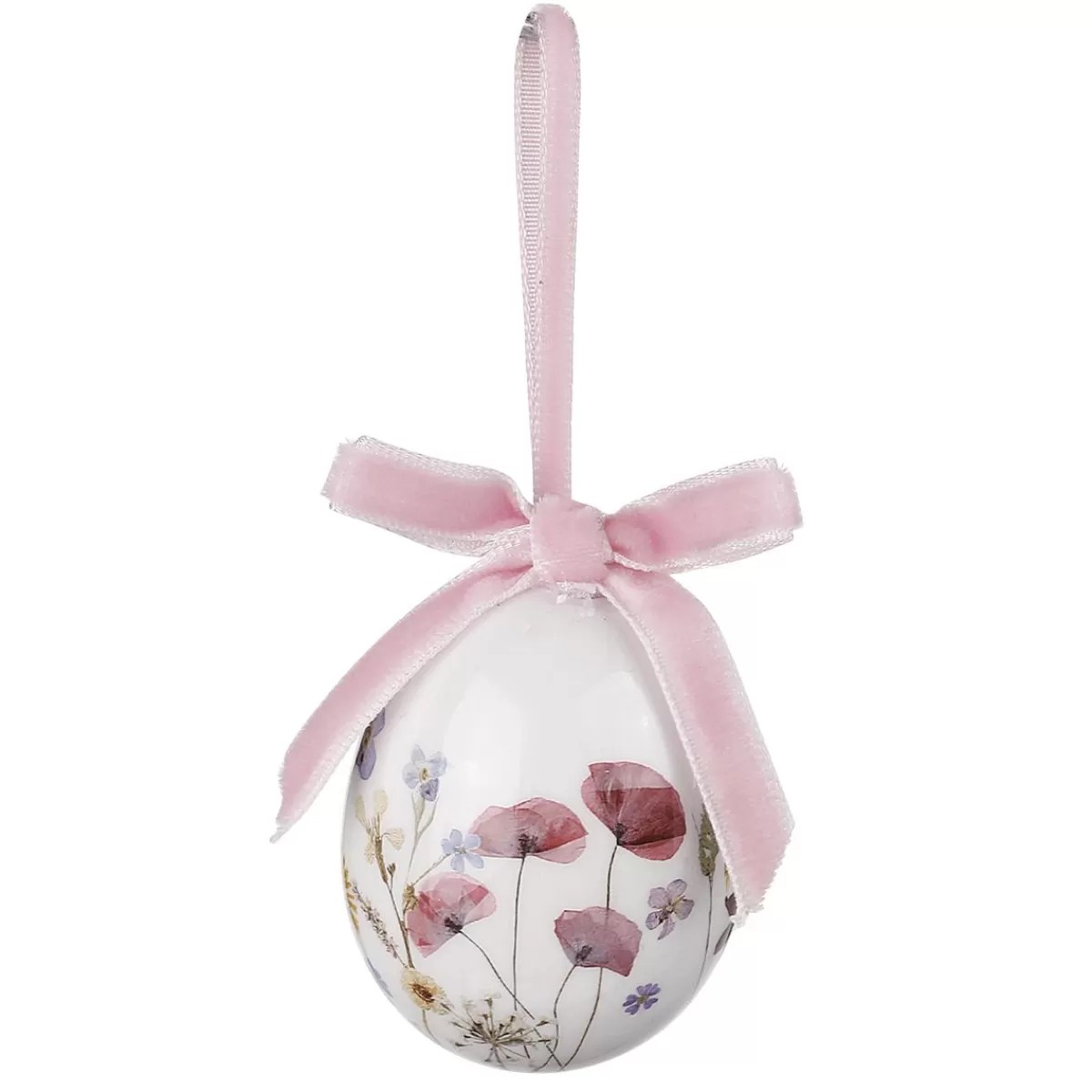 DecoWoerner Foam Easter Egg Set To Hang, With Flower Pattern And Bow 8pcs.