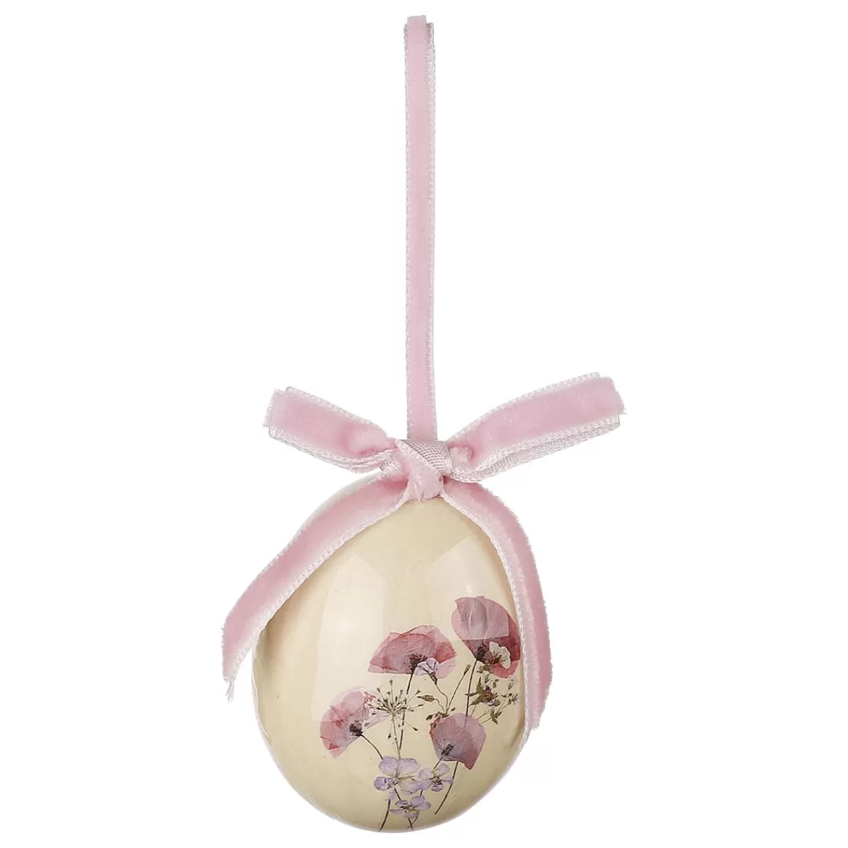 DecoWoerner Foam Easter Egg Set To Hang, With Flower Pattern And Bow 8pcs.