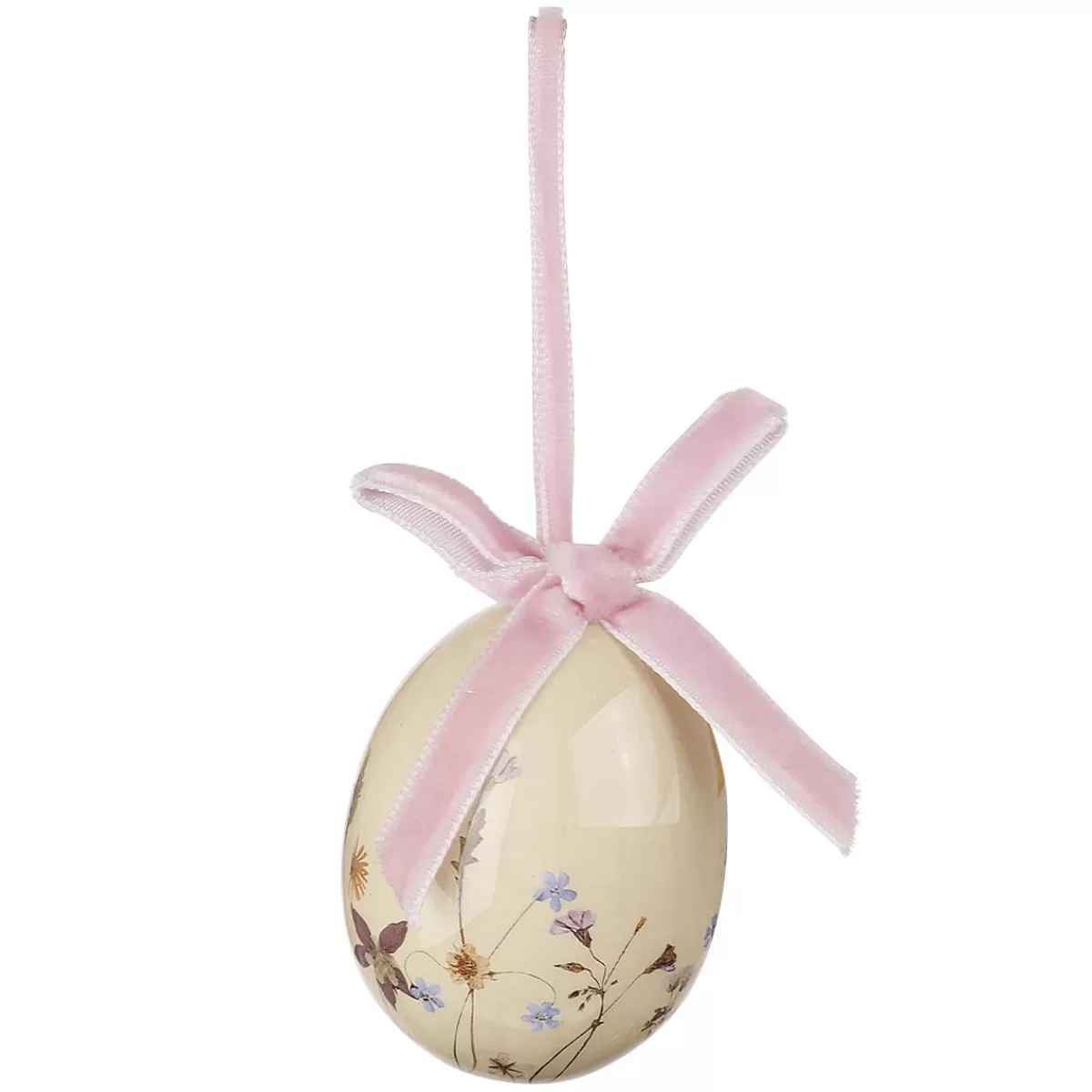 DecoWoerner Foam Easter Egg Set To Hang, With Flower Pattern And Bow 8pcs.