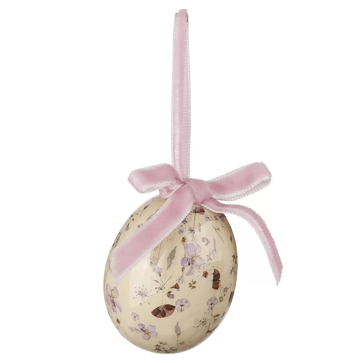 DecoWoerner Foam Easter Egg Set To Hang, With Flower Pattern And Bow 8pcs.