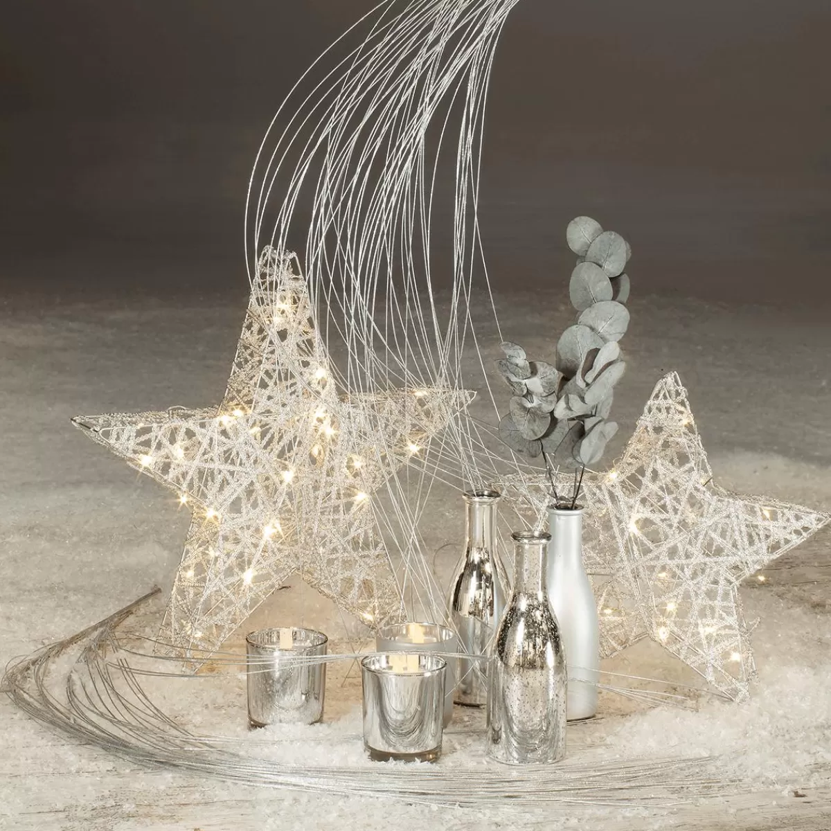DecoWoerner Glass Vase Bottles Set 3 Pieces 6,5 X 19 Cm