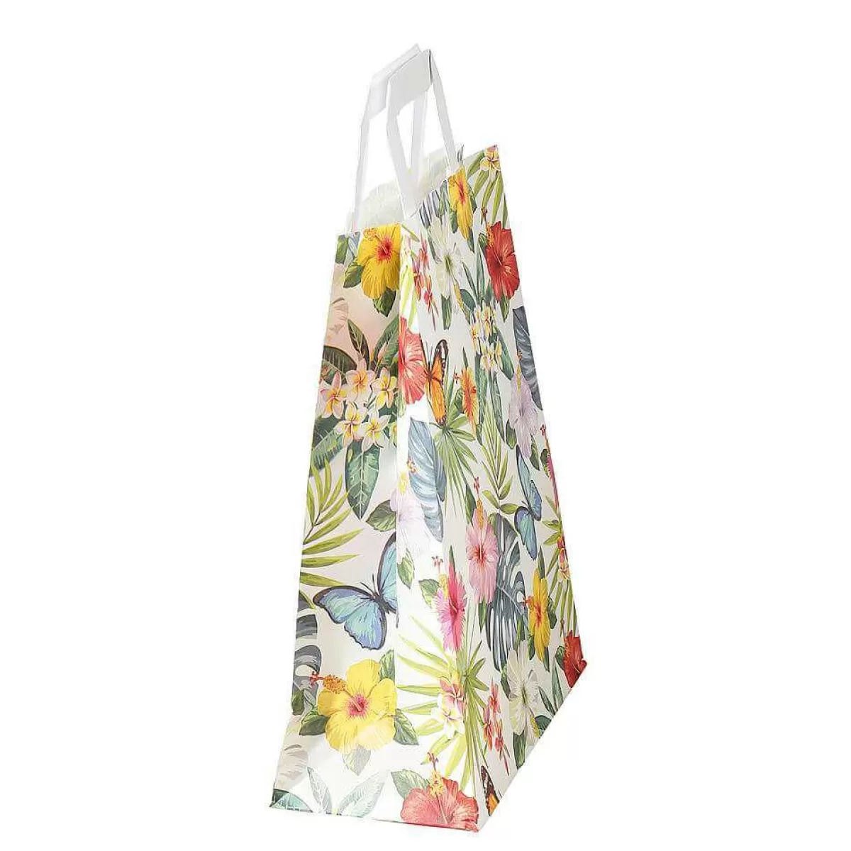 DecoWoerner Kraft Paper Bag "Tropical" 28 X 22 X 10 Cm