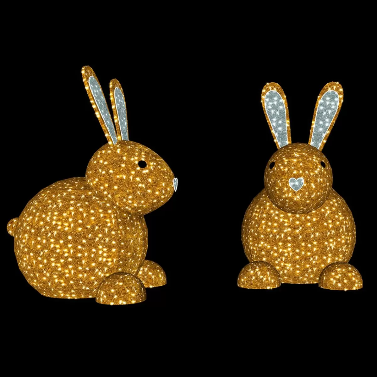 DecoWoerner LED Bunny Sitting For Outside Use 180 X 130 Cm