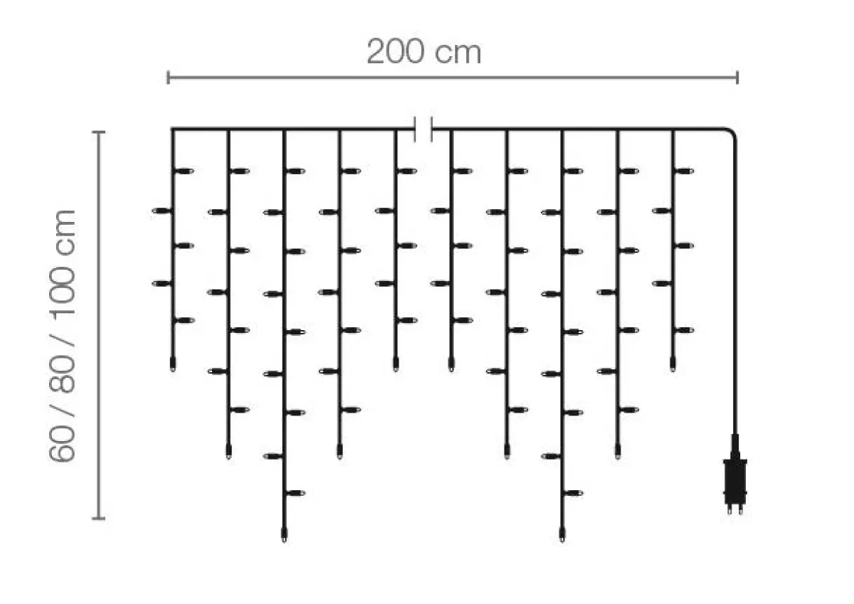 DecoWoerner LED Icicle Light 24V For Outdoor Use, 152 LED, 200 X 100 Cm