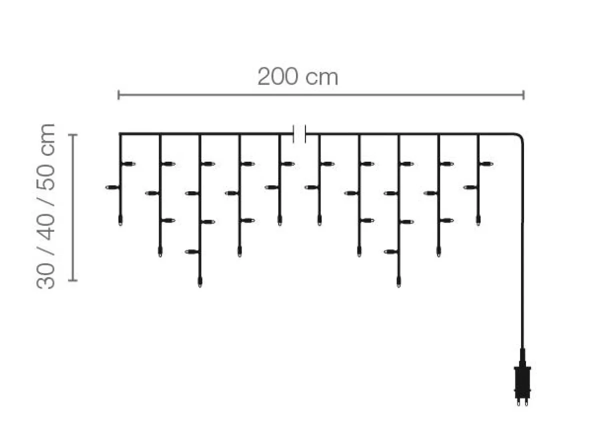 DecoWoerner LED Icicle Light 24V For Outdoor Use, 76 LED, 370 X 50 Cm
