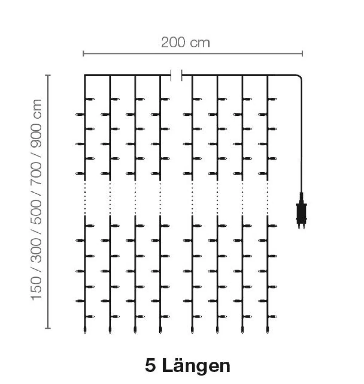 DecoWoerner LED Light Curtain 24V For Outdoor Use, 400 LED, 150 X 200 Cm