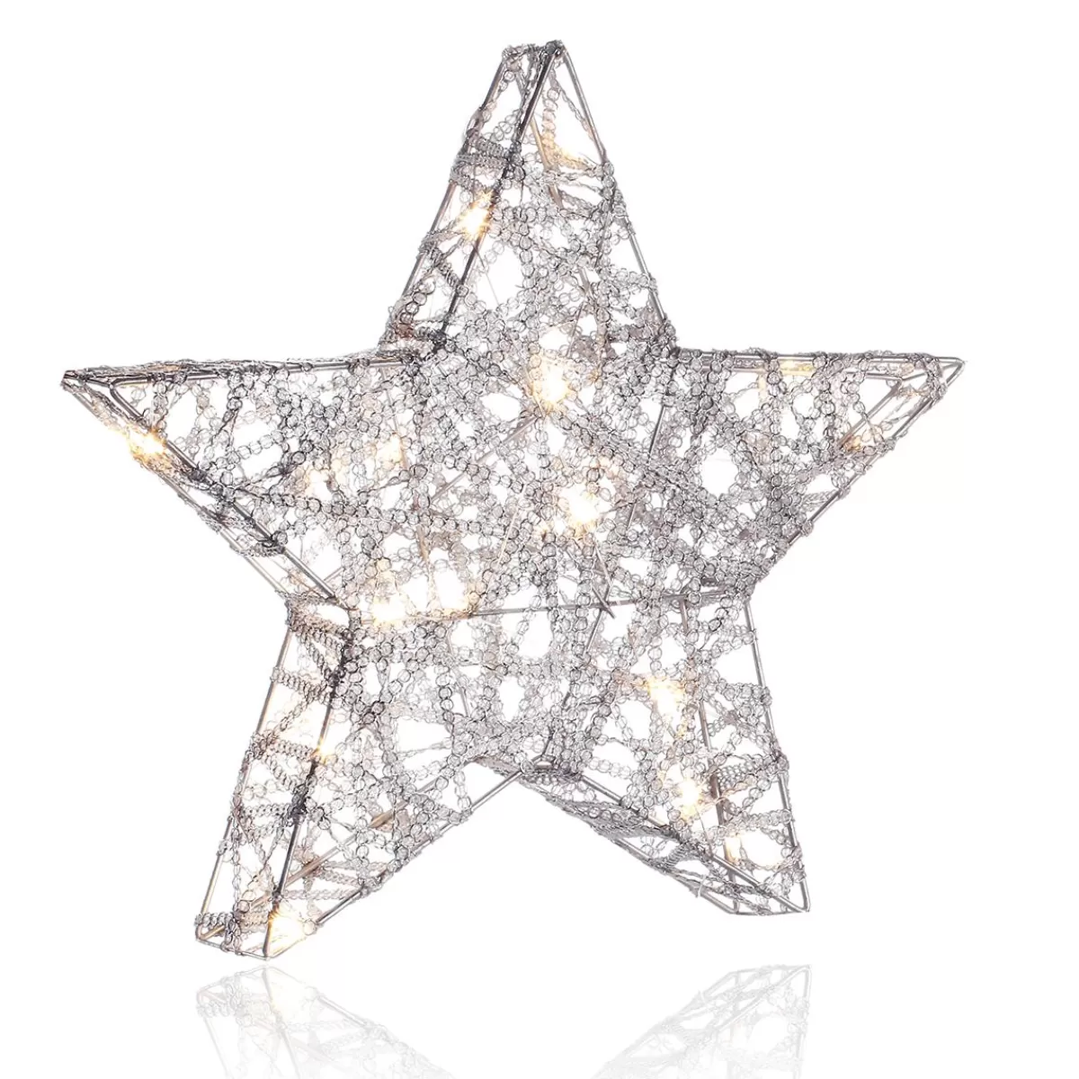 DecoWoerner LED Metal Decorative Star 30 Cm Battery Operated