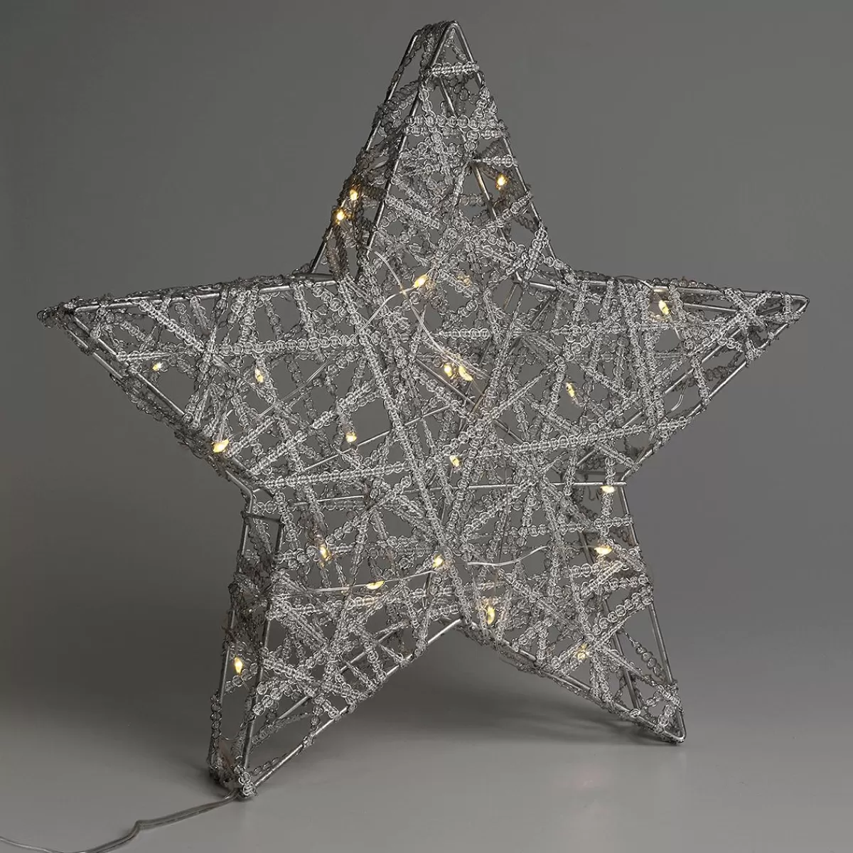 DecoWoerner LED Metal Decorative Star 30 Cm Battery Operated