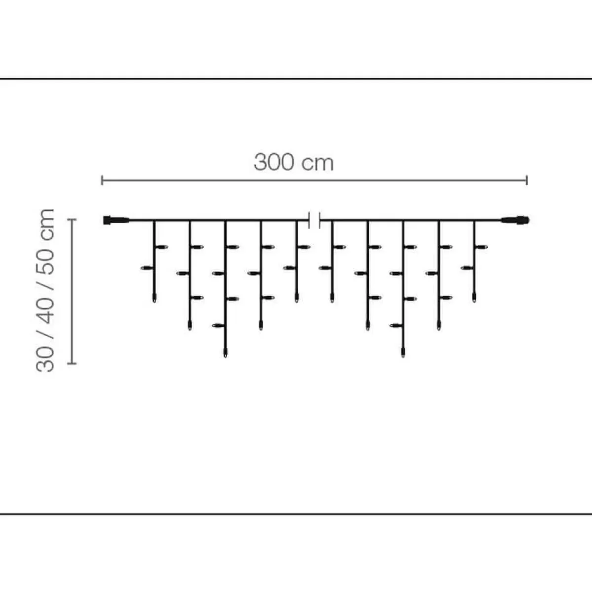 DecoWoerner LED Professional Icicle Light System IP44, 114 LED, 300 X 50 Cm, Without Cable