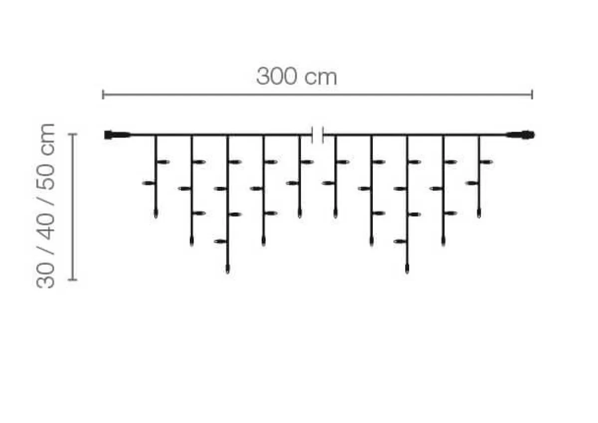 DecoWoerner LED Professional Icicle Light System IP67, 114 LED, 300 X 50 Cm, Without Cable