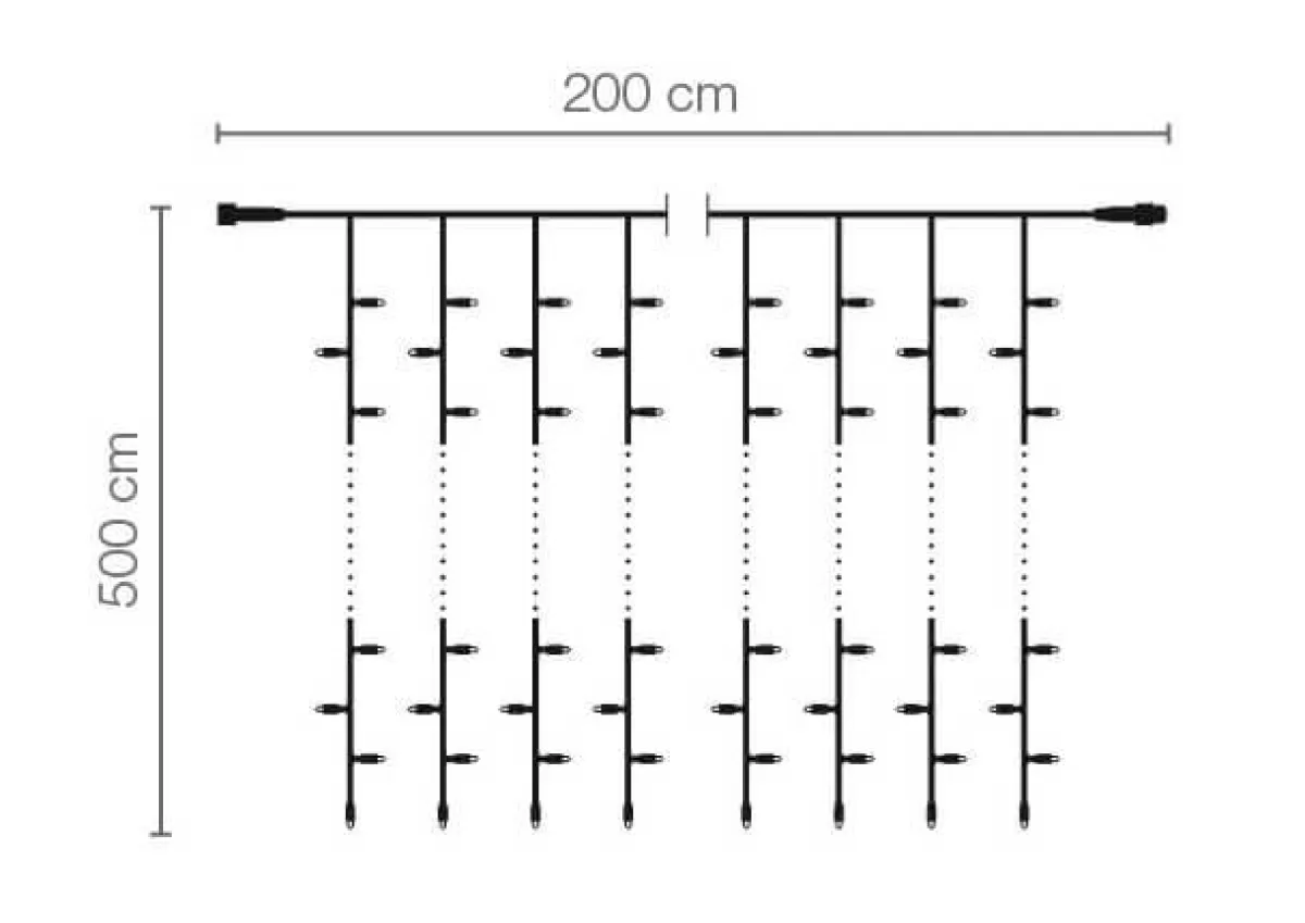 DecoWoerner LED Professional Light Curtain System IP20, 1000 LED, 500 X 200 Cm, Without Cable
