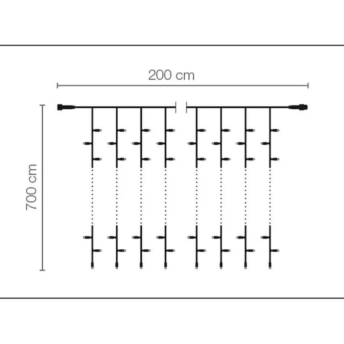 DecoWoerner LED Professional Light Curtain System IP20, 1400 LED, 700 X 200 Cm, Without Cable