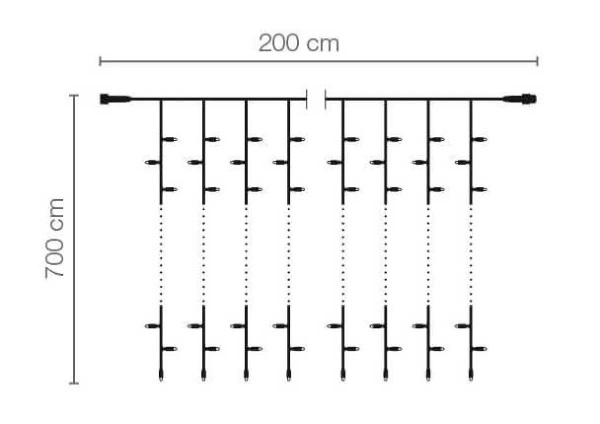 DecoWoerner LED Professional Light Curtain System IP20, 1400 LED, 700 X 200 Cm, Without Cable