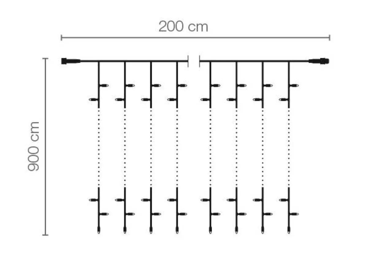 DecoWoerner LED Professional Light Curtain System IP20, 1800 LED, 900 X 200 Cm, Without Cable
