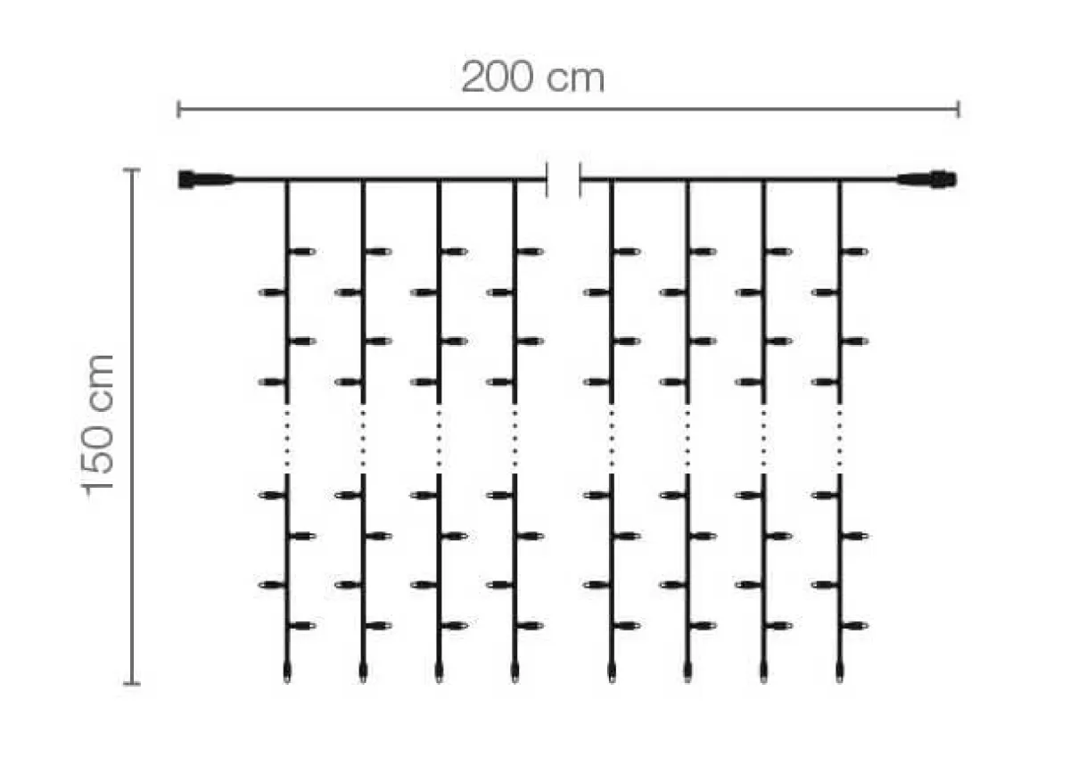 DecoWoerner LED Professional Light Curtain System IP20, 300 LED, 150 X 200 Cm, Without Cable