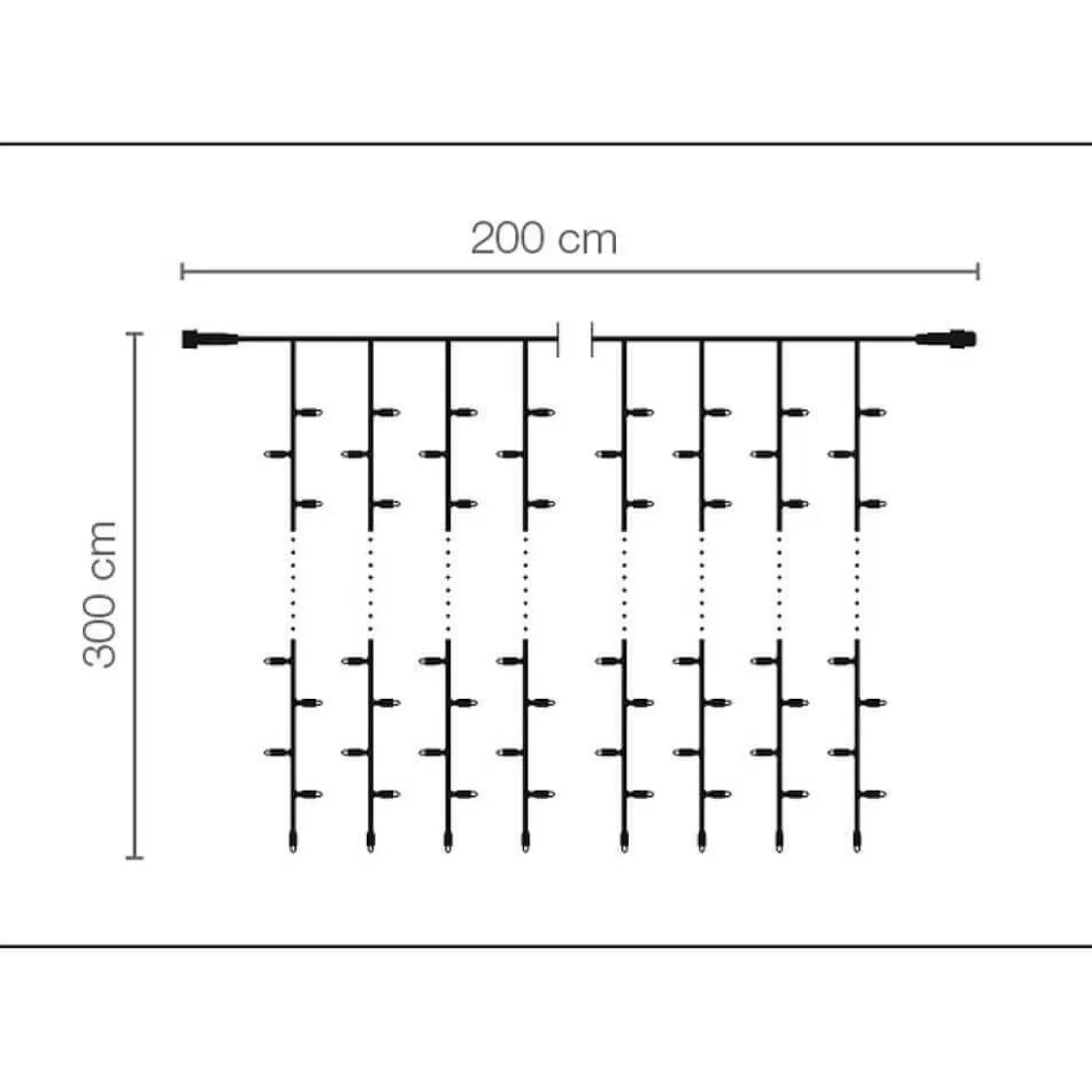 DecoWoerner LED Professional Light Curtain System IP20, 600 LED, 300 X 200 Cm, Without Cable