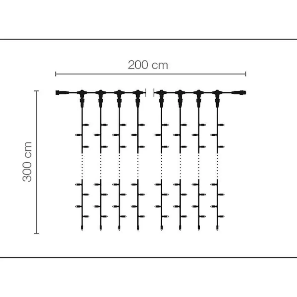 DecoWoerner LED Professional Light Curtain System IP67, 300 Cm Without Supply Line,