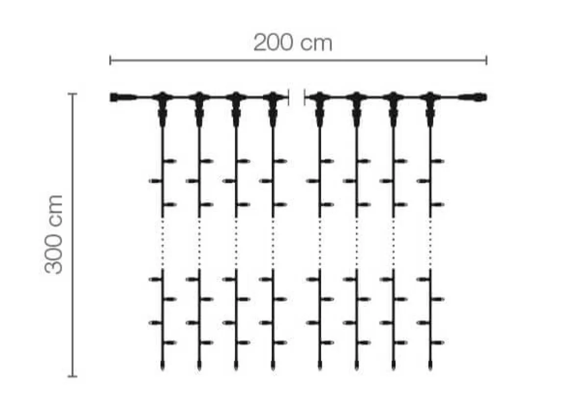 DecoWoerner LED Professional Light Curtain System IP67, 300 Cm Without Supply Line,