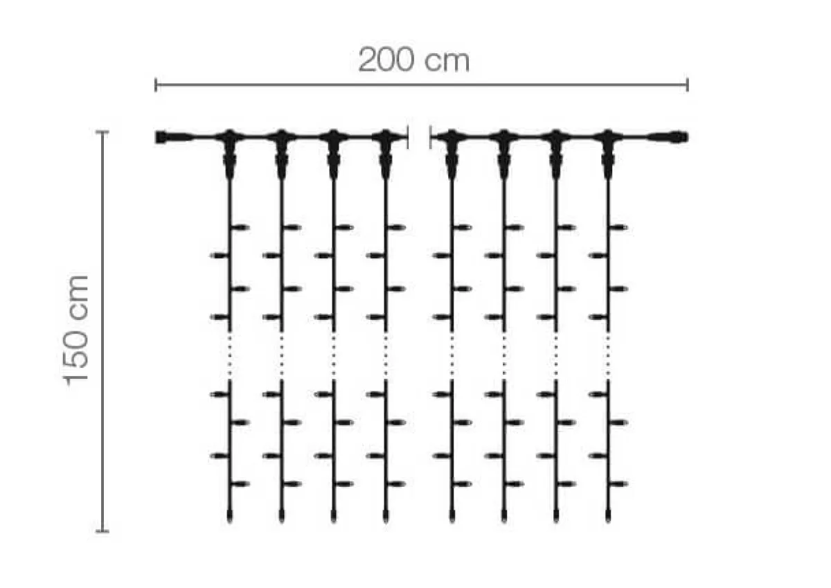 DecoWoerner LED Professional Light Curtain System IP67, 300 LED, 150 X 200 Cm, Without Cable