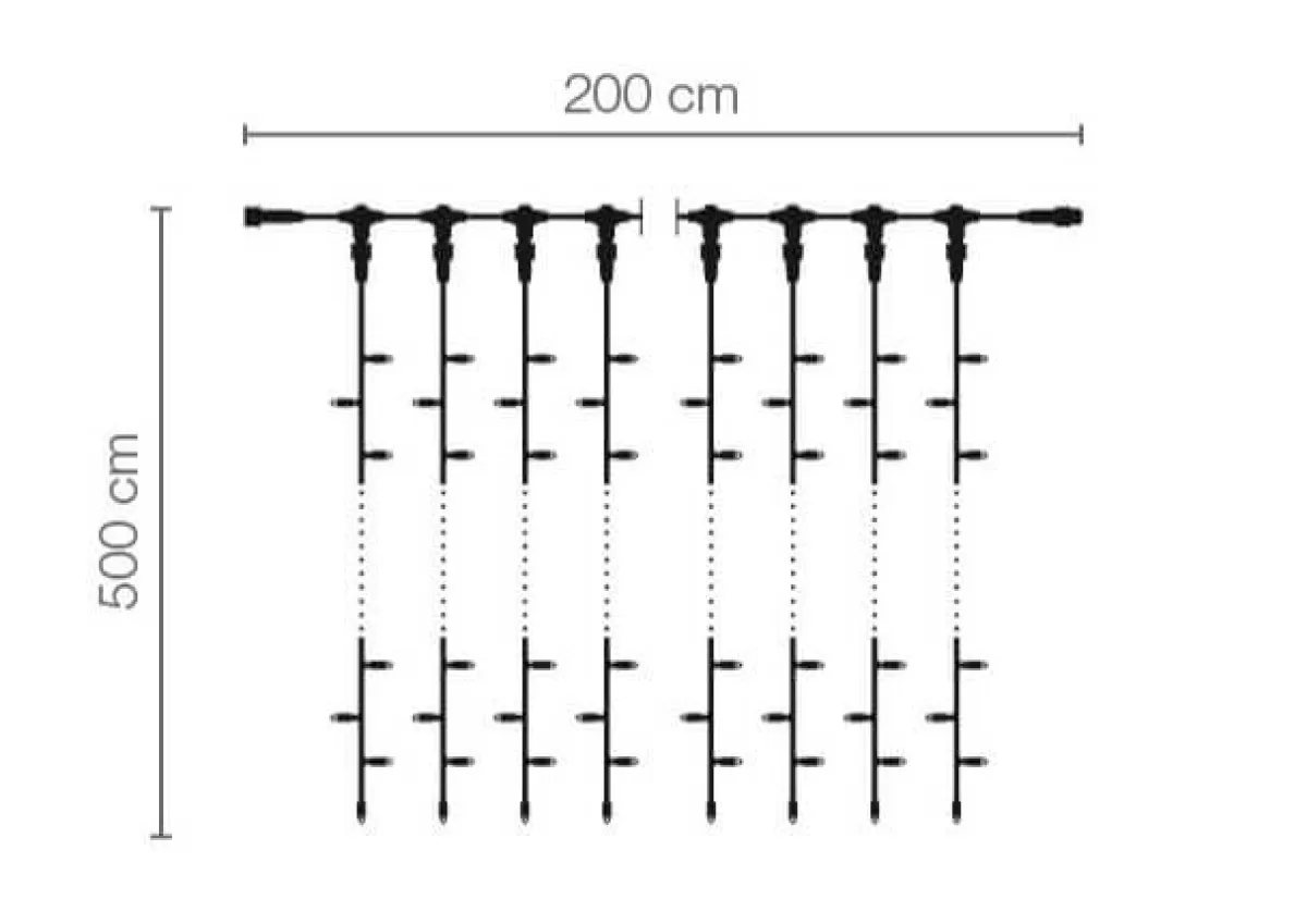 DecoWoerner LED Professional Light Curtain System IP67, 500 Cm Without Supply Line,