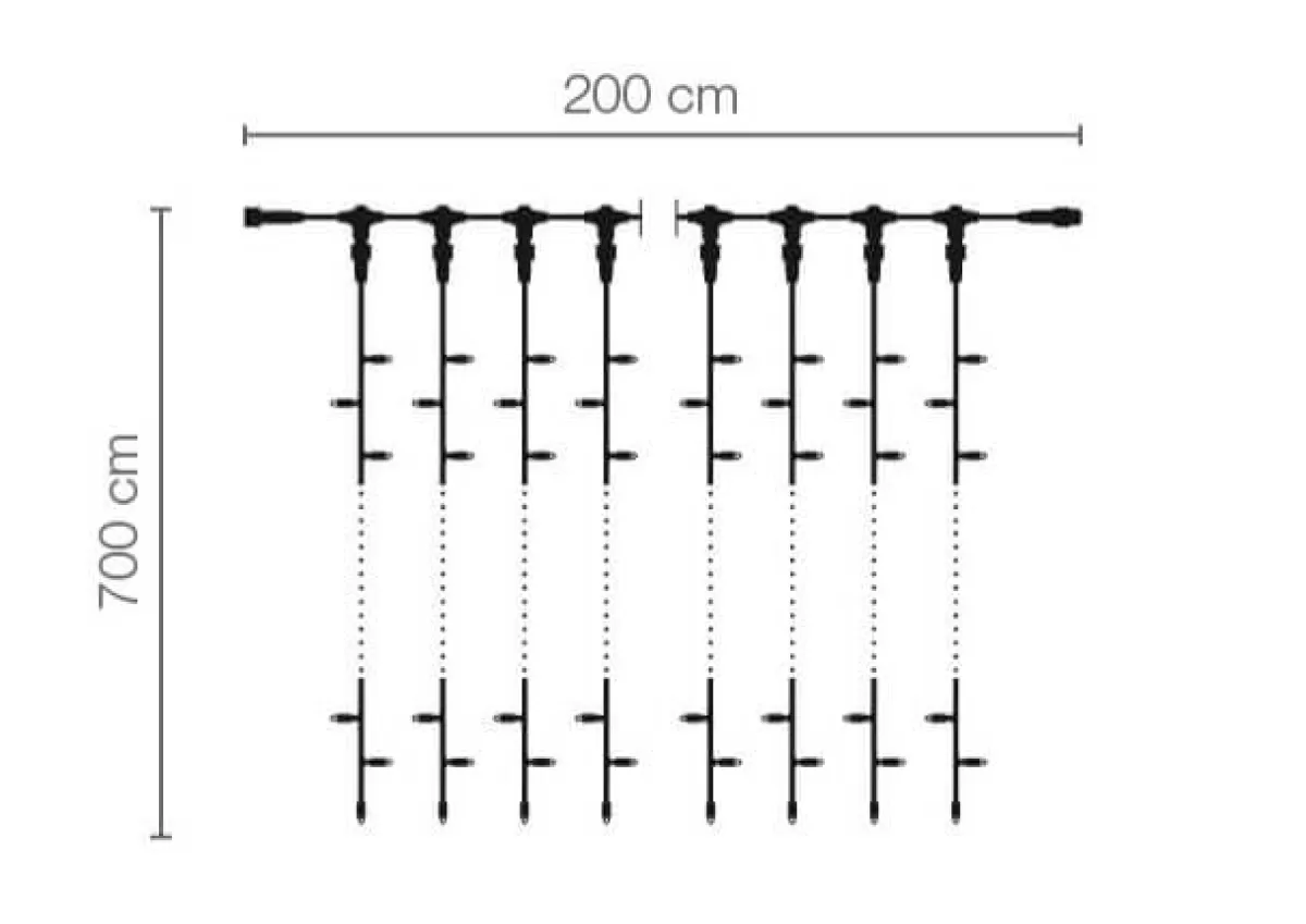 DecoWoerner LED Professional Light Curtain System IP67, 700 Cm Without Supply Line, White