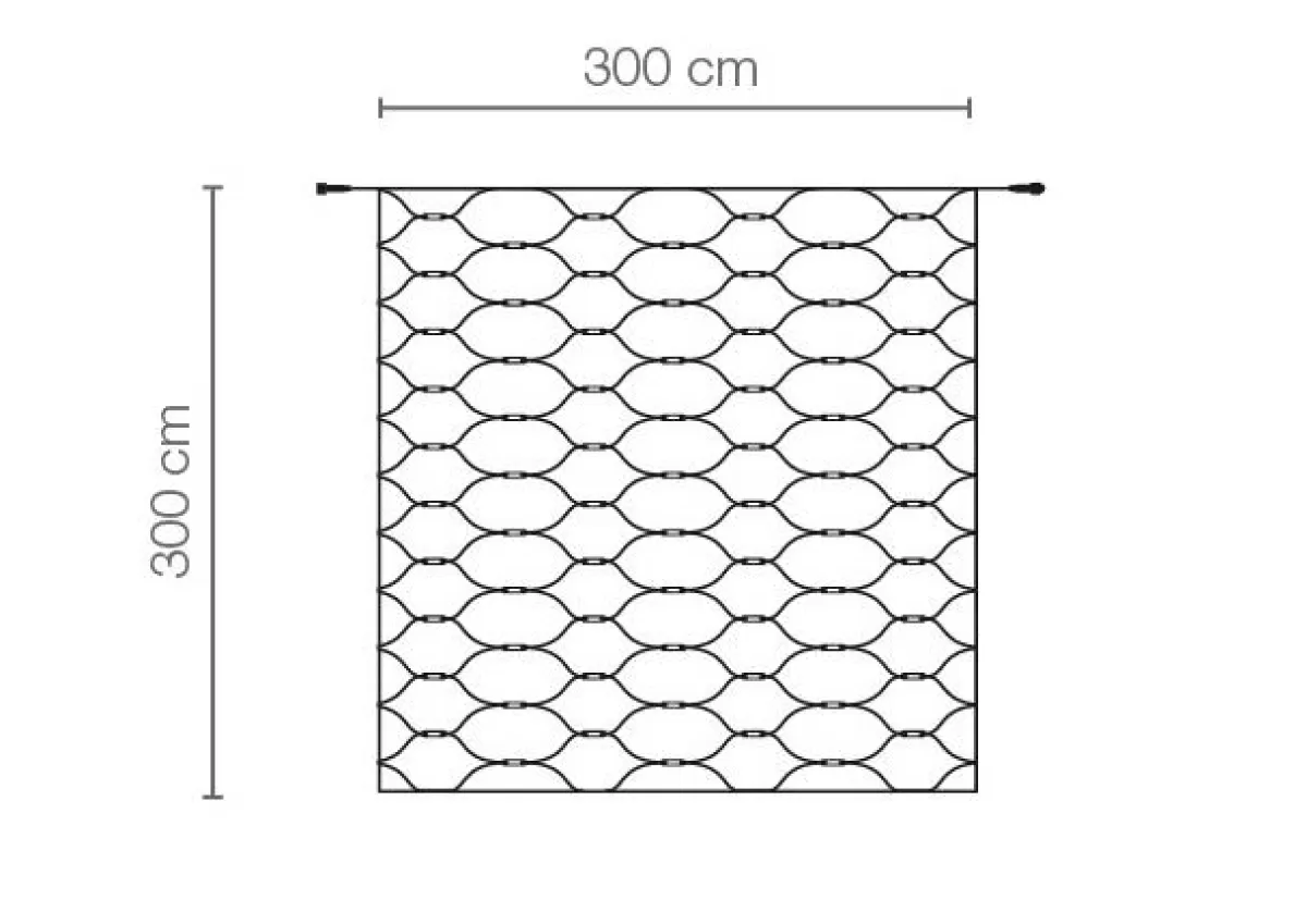 DecoWoerner LED Professional Light Net System IP67, 500 LED, 300 X 300 Cm, Without Cable