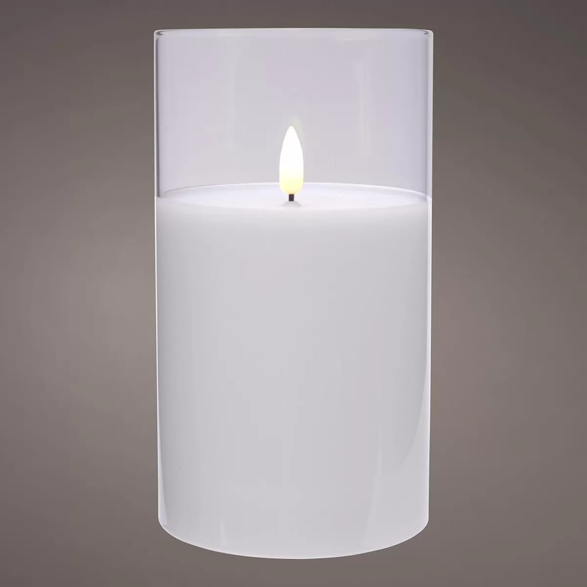 DecoWoerner LED Wax Candle In Transparent Glass 7.5 X 12.5 Cm