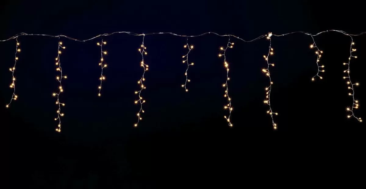 DecoWoerner LED Wire Icicle Light "Fireworks", Light Curtain Width 385 Cm