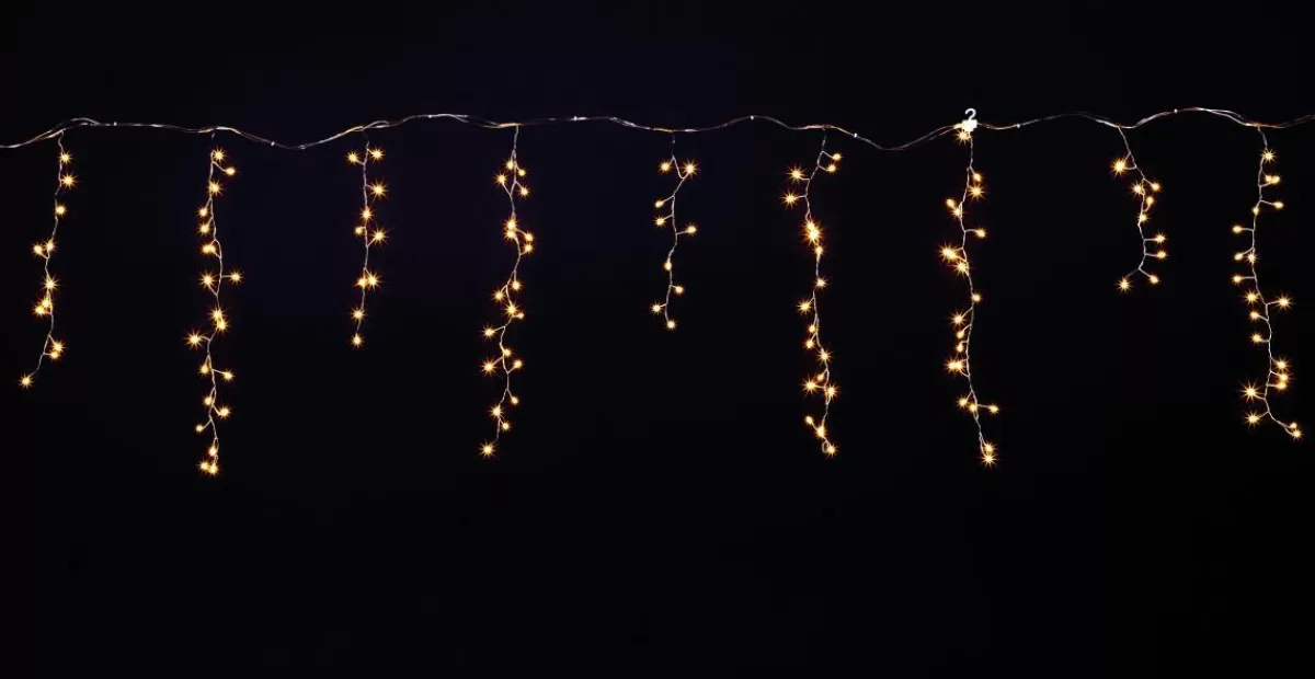DecoWoerner LED Wire Icicle Light "Fireworks", Light Curtain Width 385 Cm