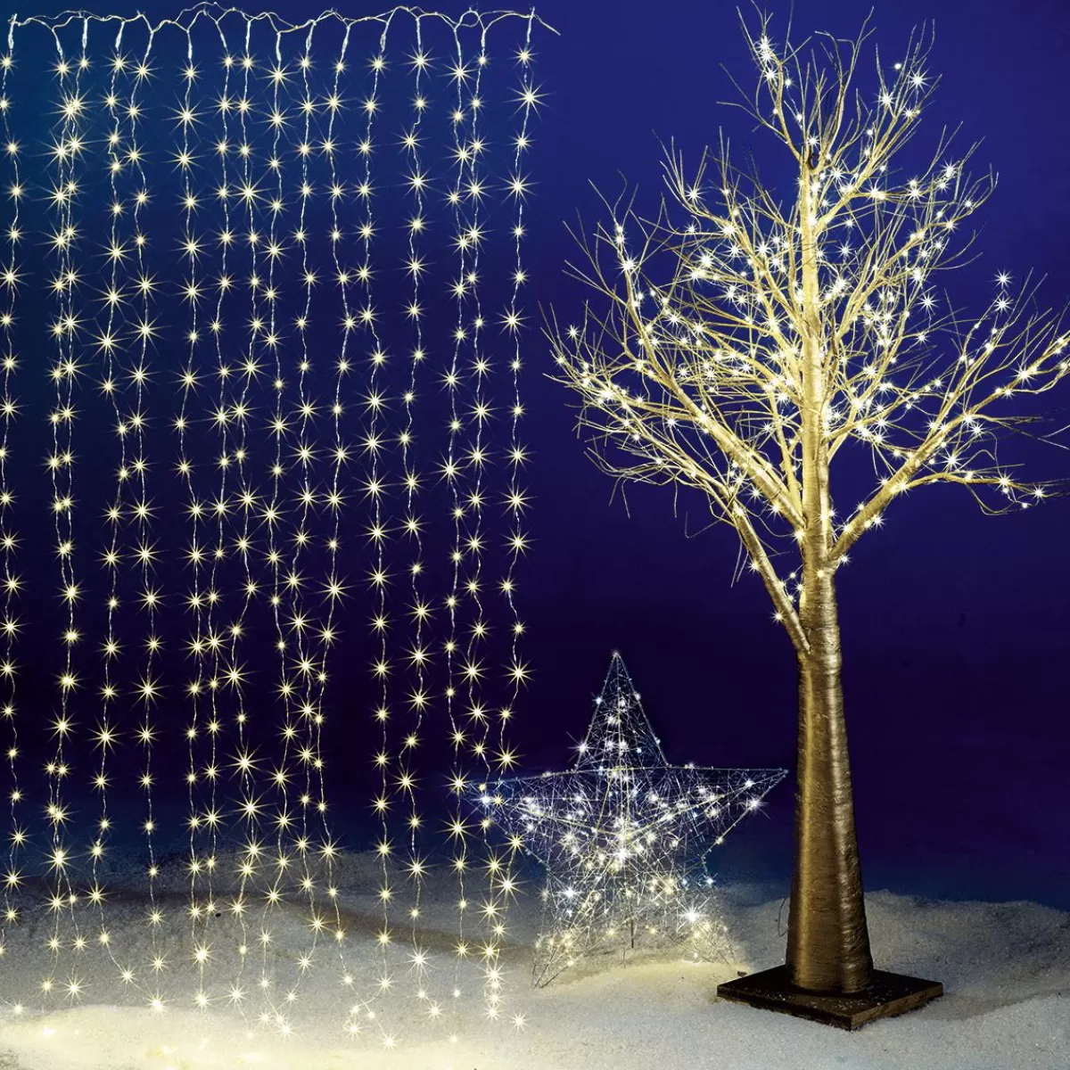 DecoWoerner LED Wire Light Curtain For Outdoor Use, 300 X 200 Cm