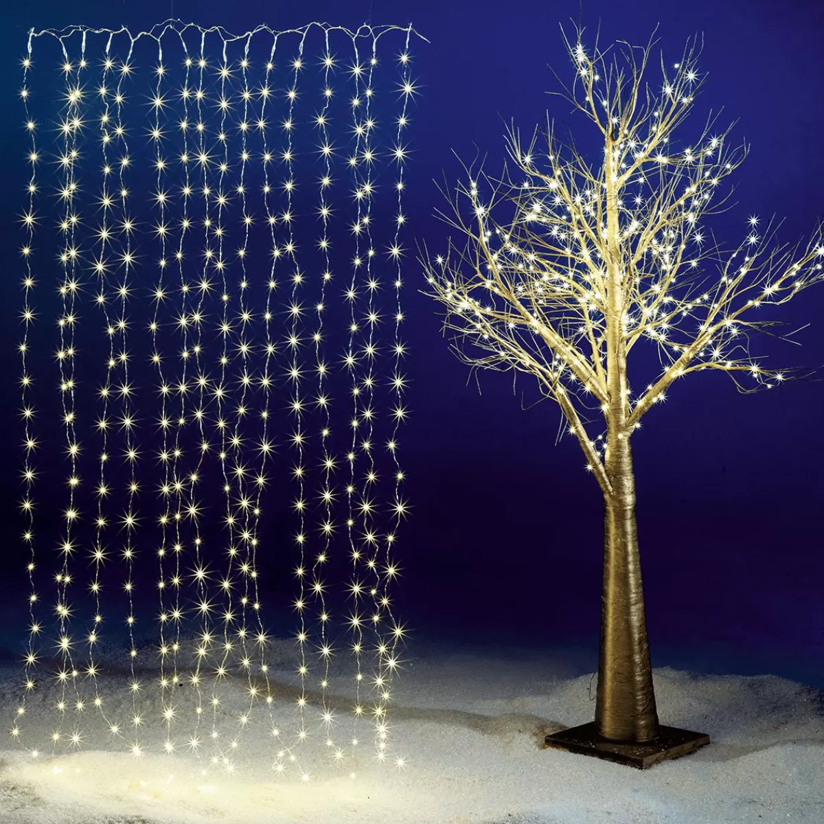 DecoWoerner LED Wire Light Curtain For Outdoor Use, 384 LED, 240 X 160 Cm
