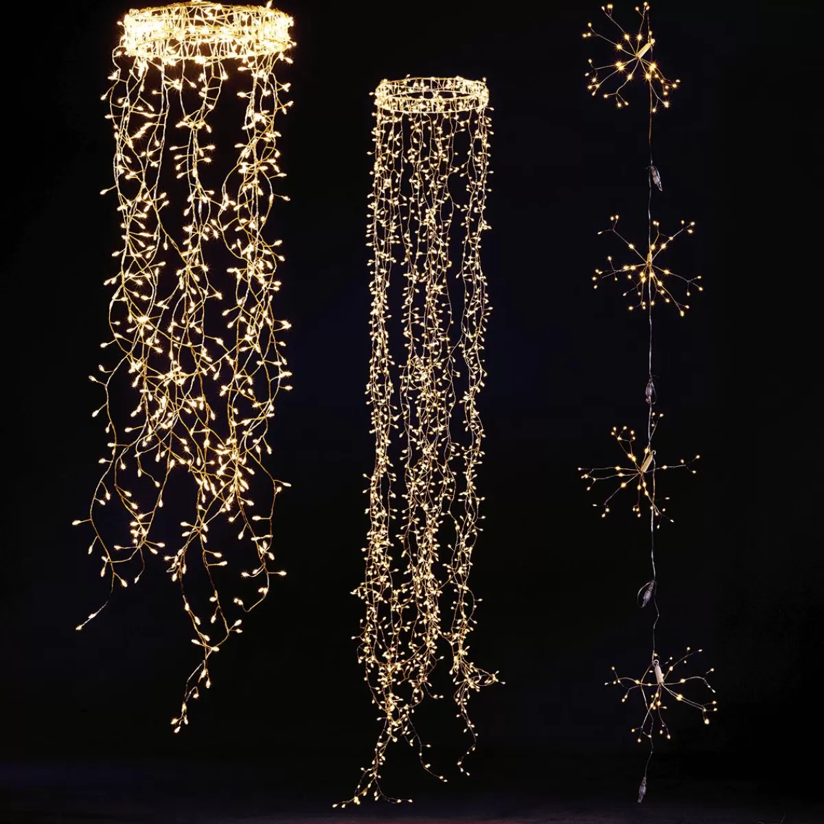 DecoWoerner LED Wire Light Ring "Fireworks", Length 185 Cm, Ø 30 Cm