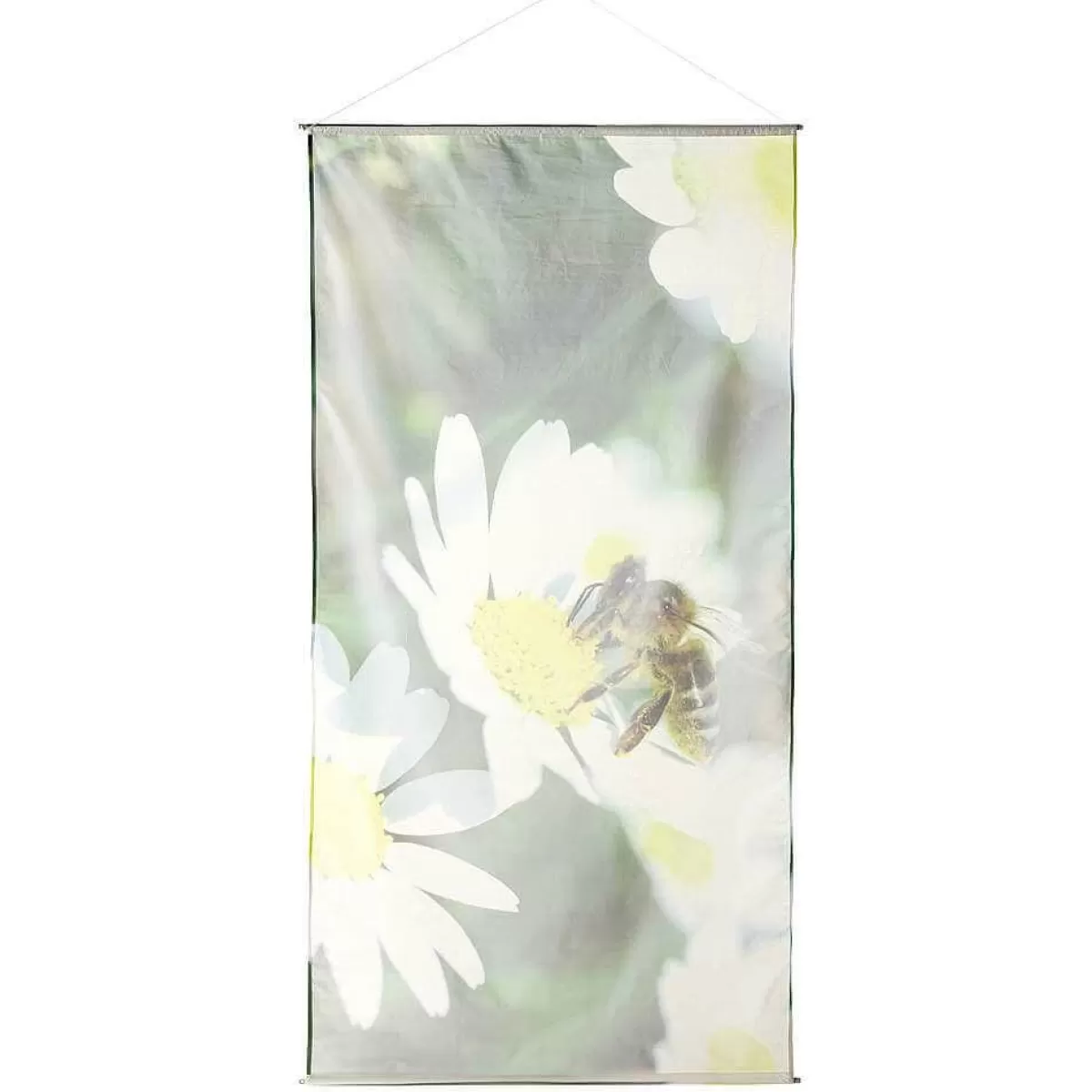 DecoWoerner Lightfast Natural Fibre Fabric Banner "Bee" Made Of Cotton 100 X 200 Cm