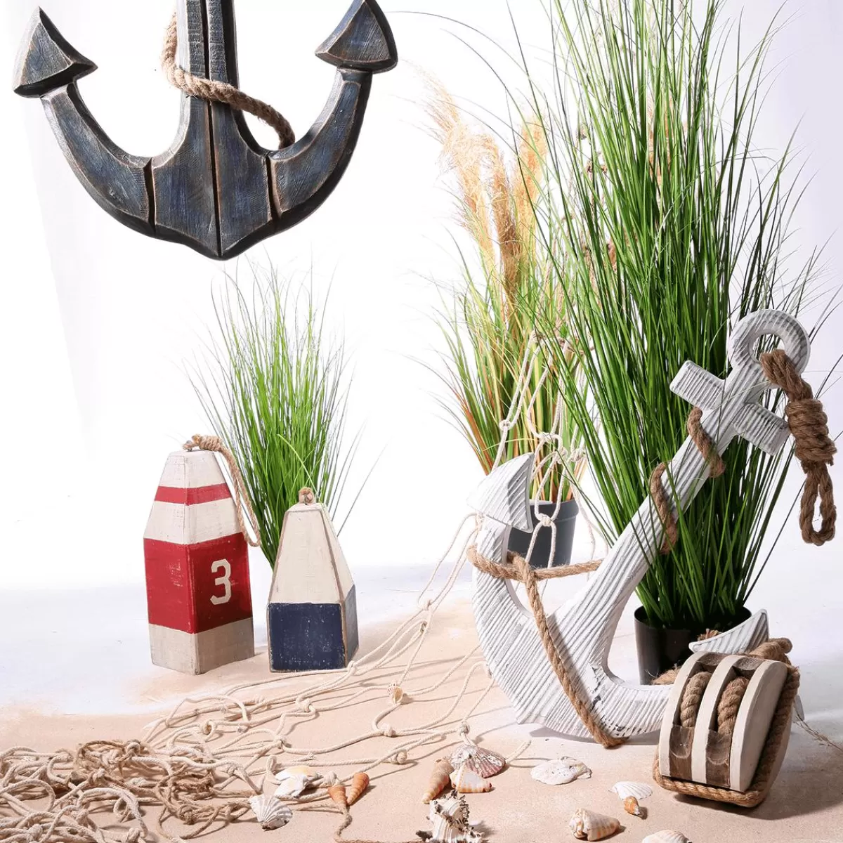 DecoWoerner Maritime Decorative Anchor , Length 60 Cm