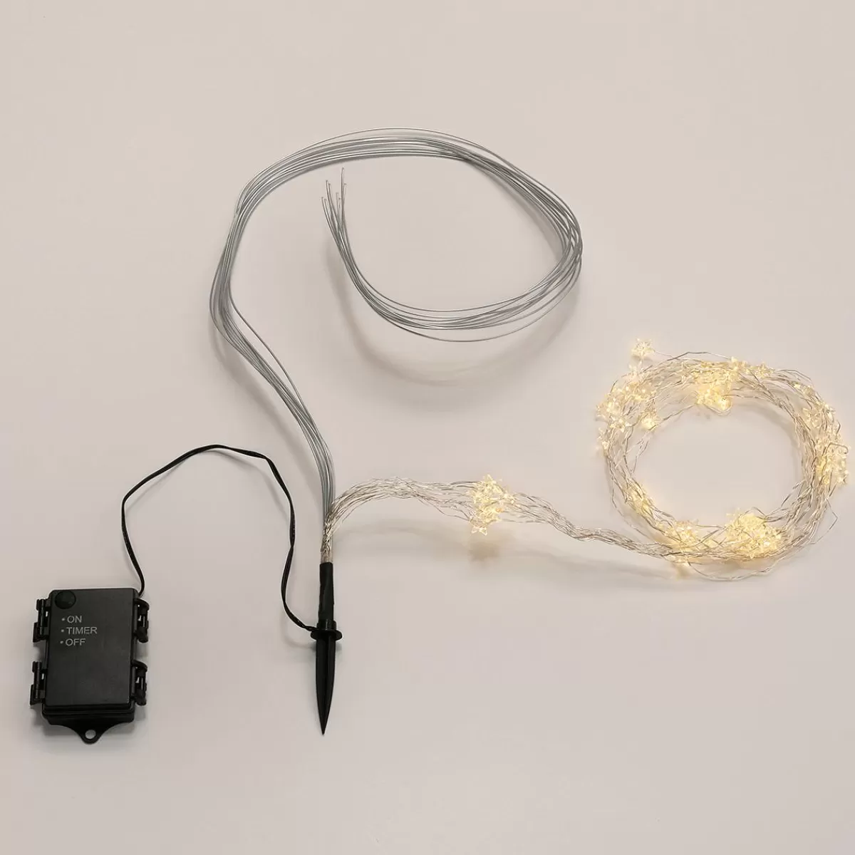 DecoWoerner Micro LED Star Wire Light Chain Battery-operated Warm Light 80 Cm