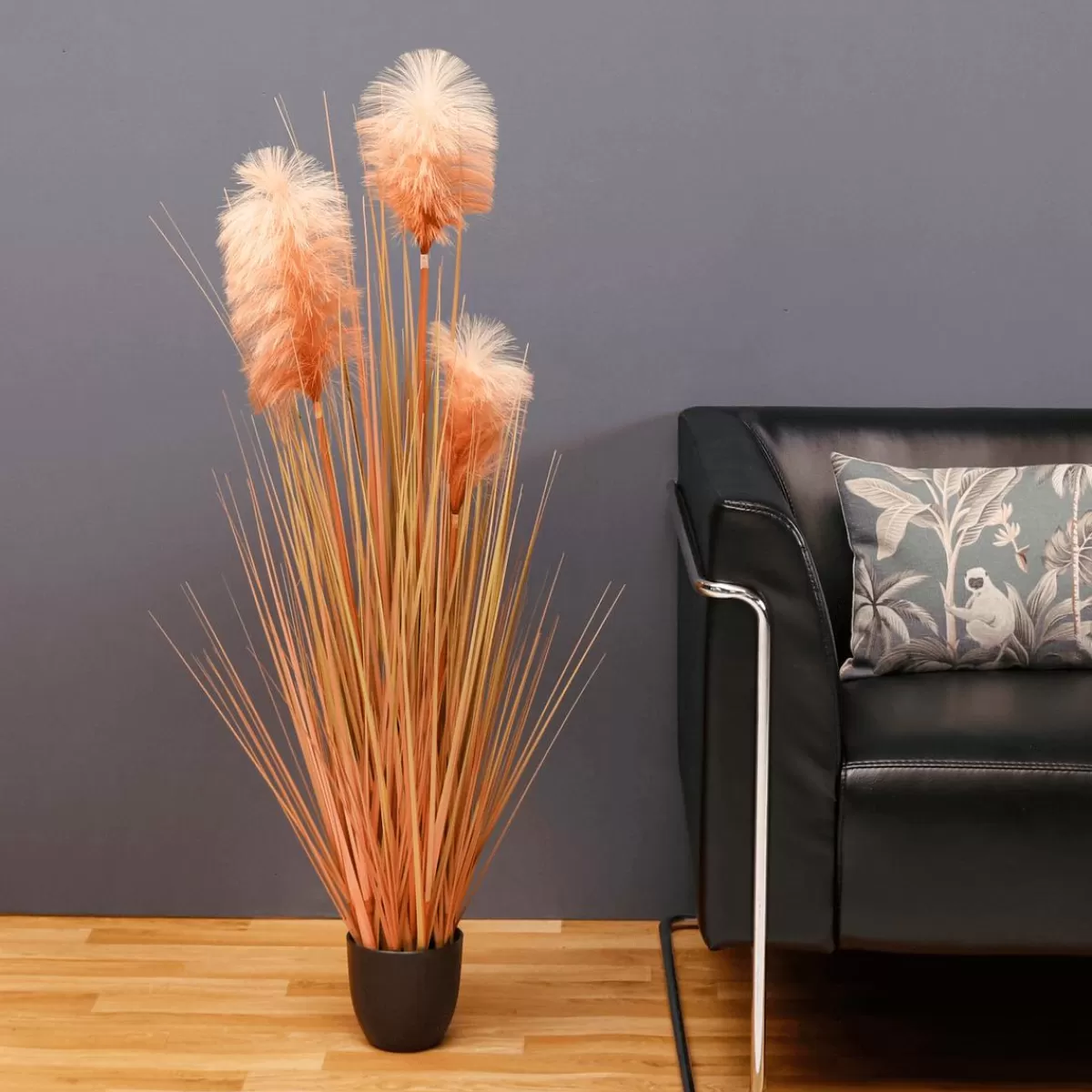 DecoWoerner Coloured Decorative Pampas Grass In Black Pot 117 Cm