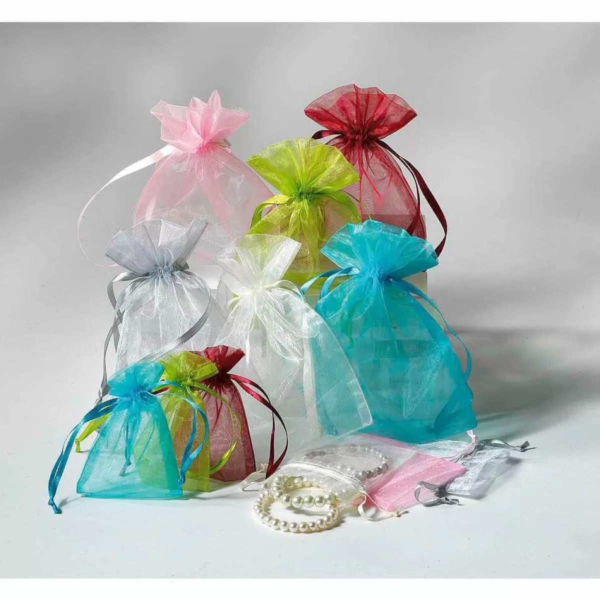 DecoWoerner Organza Sachets 18 Cm, 50 Pcs, Rose