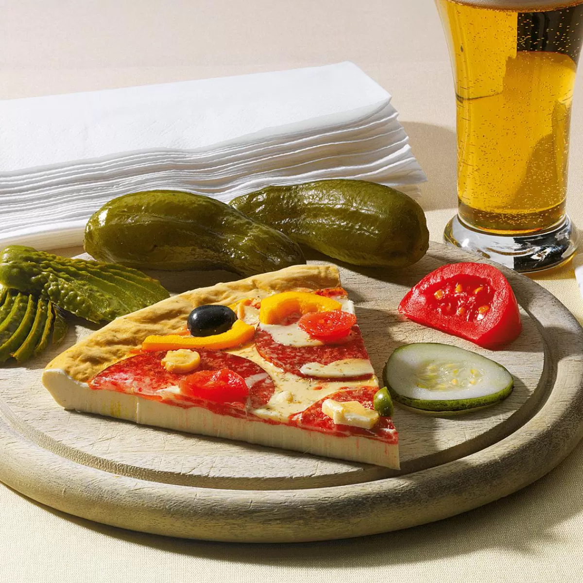 DecoWoerner Pizza Corner "Salami" Food Replica 14 Cm