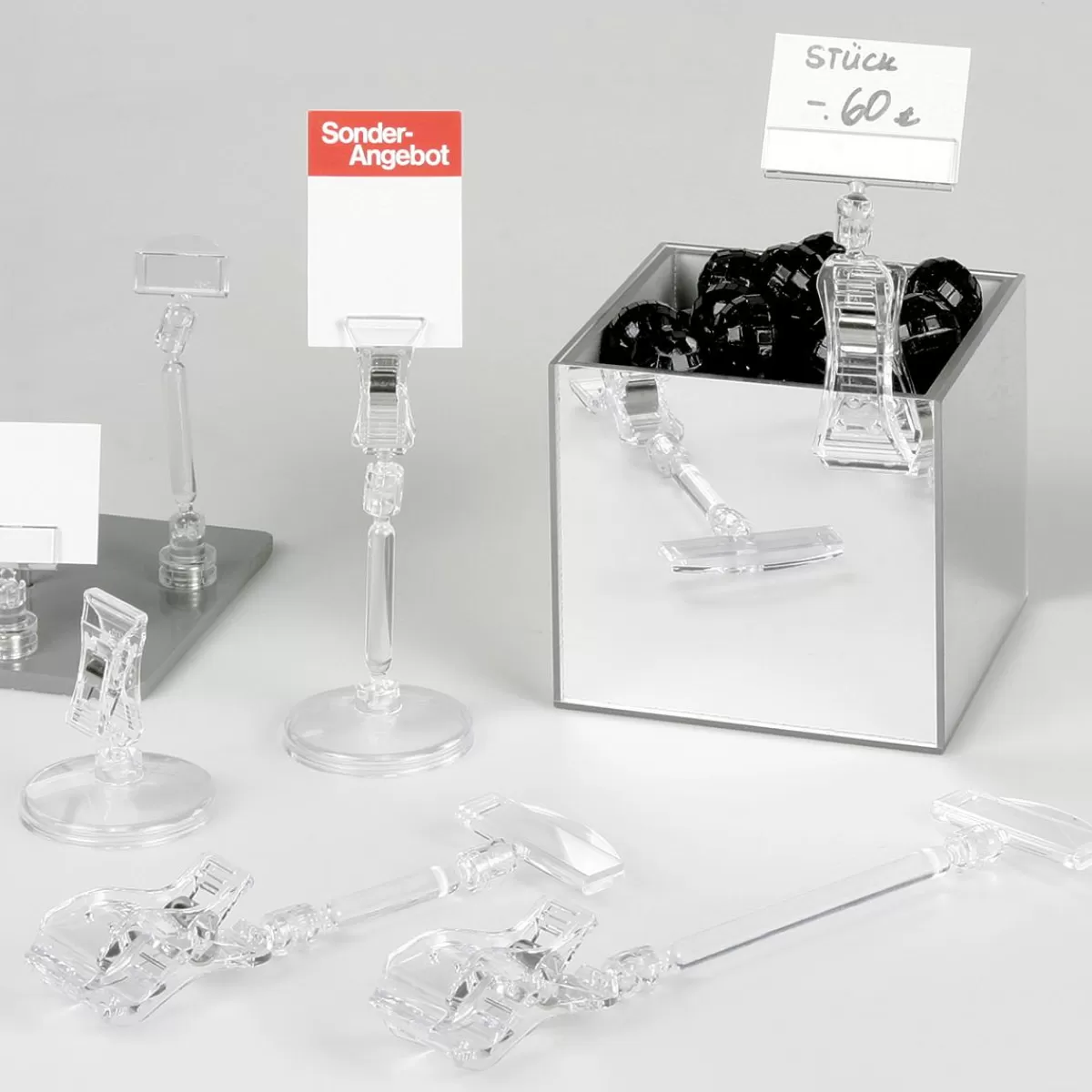 DecoWoerner Price Tag Clamp With Insertion, 10 Cm High
