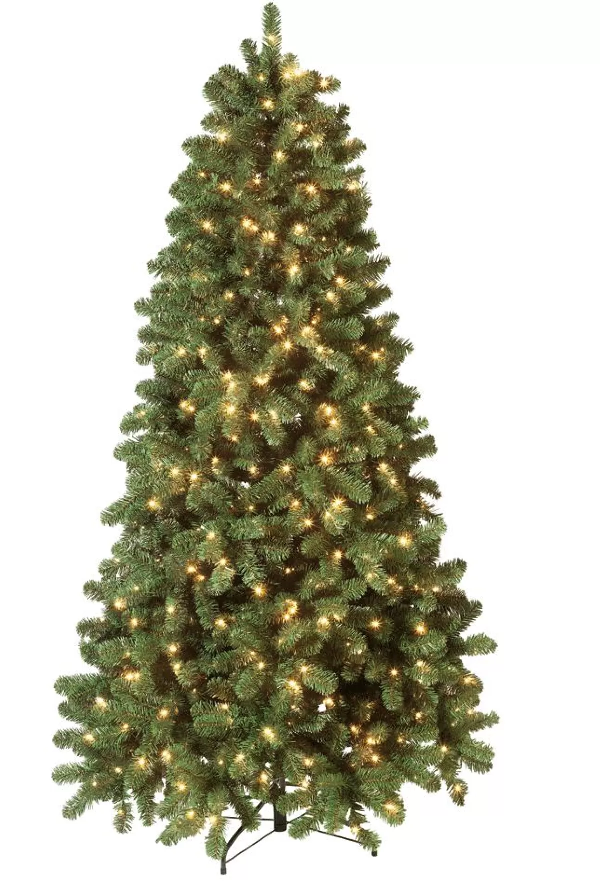 DecoWoerner Árbol De Navidad Artificial Abeto Plateado Con LED 240 Cm