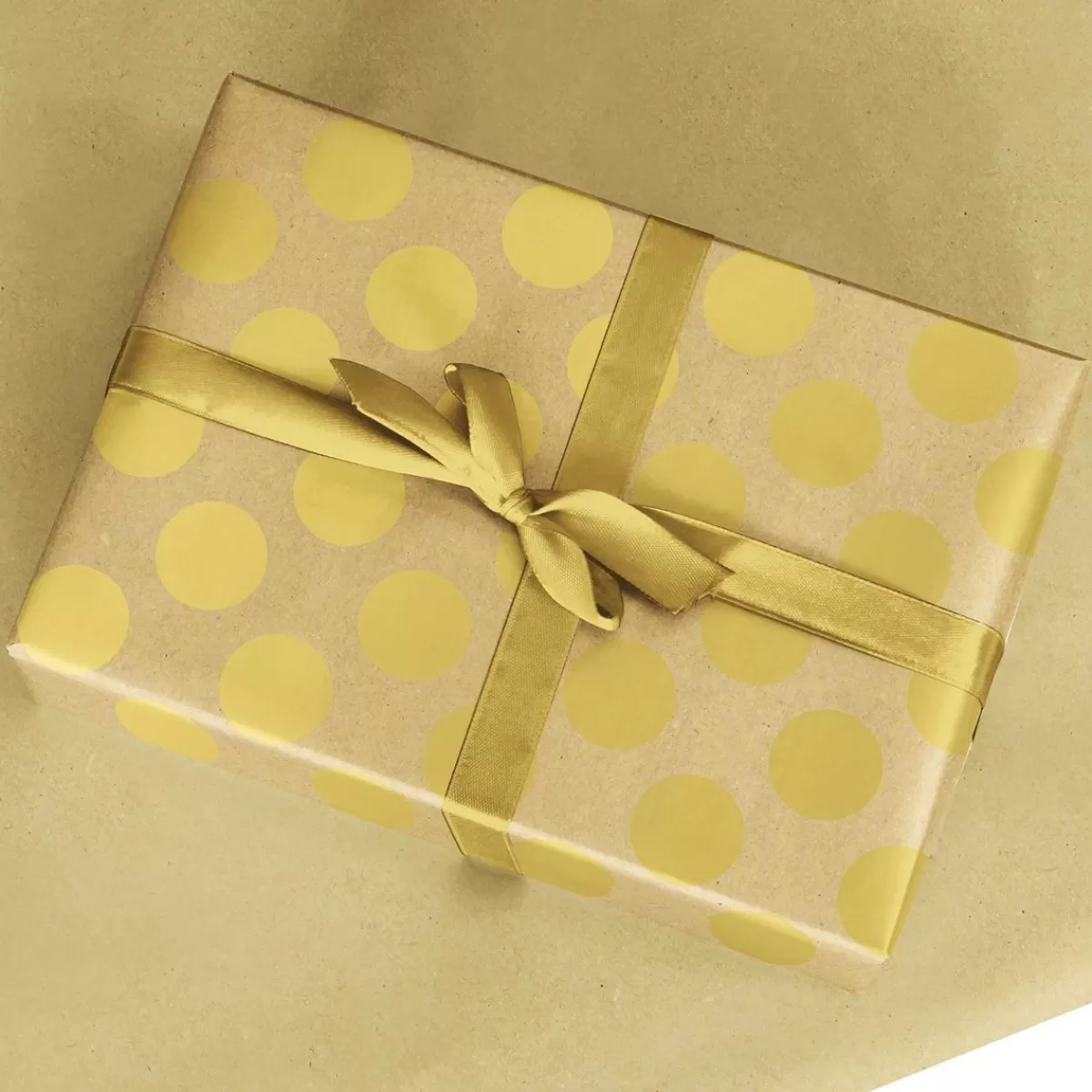 DecoWoerner Recycled Kraft Paper With en Dots - 50 M Wrapping Paper Roll