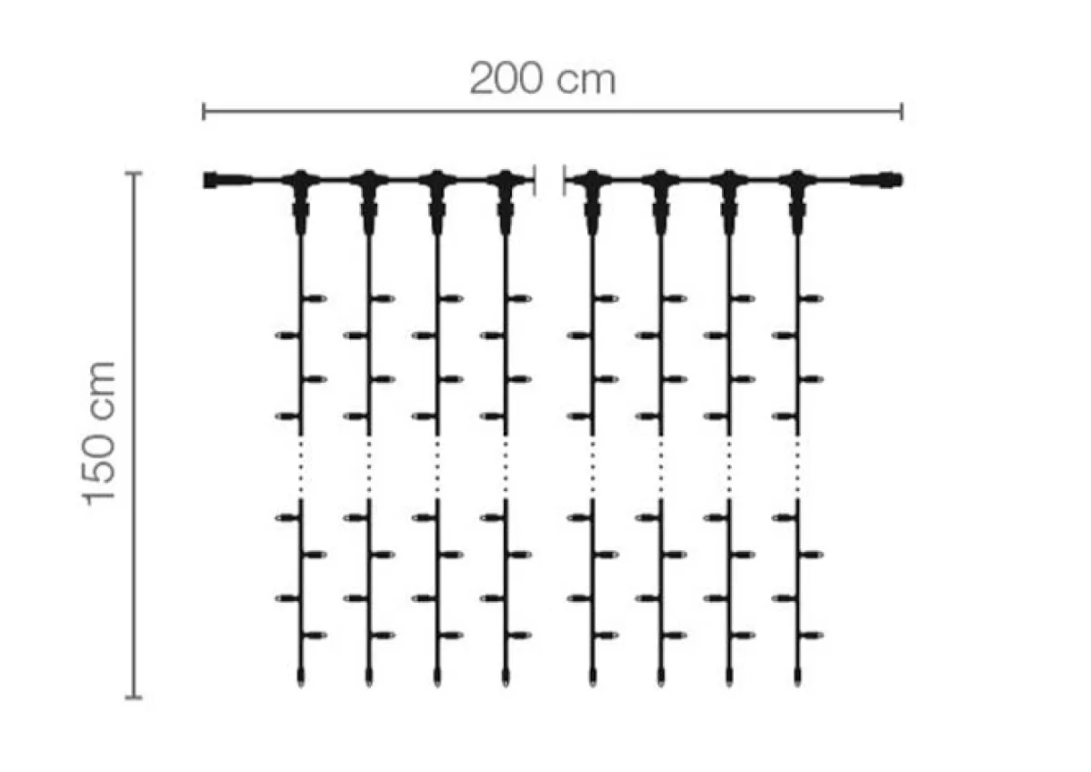 DecoWoerner Replacement Strand For LED Professional Light Curtain System IP67, 150 Cm