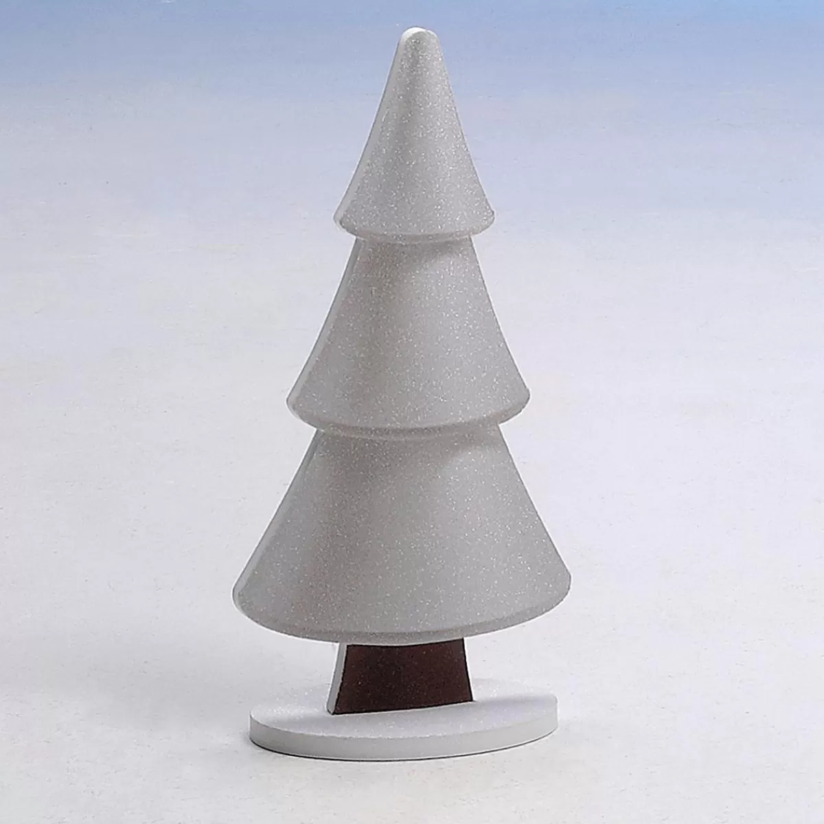 DecoWoerner Snow Fir Stand With Glitter 17 X 34 Cm Silver