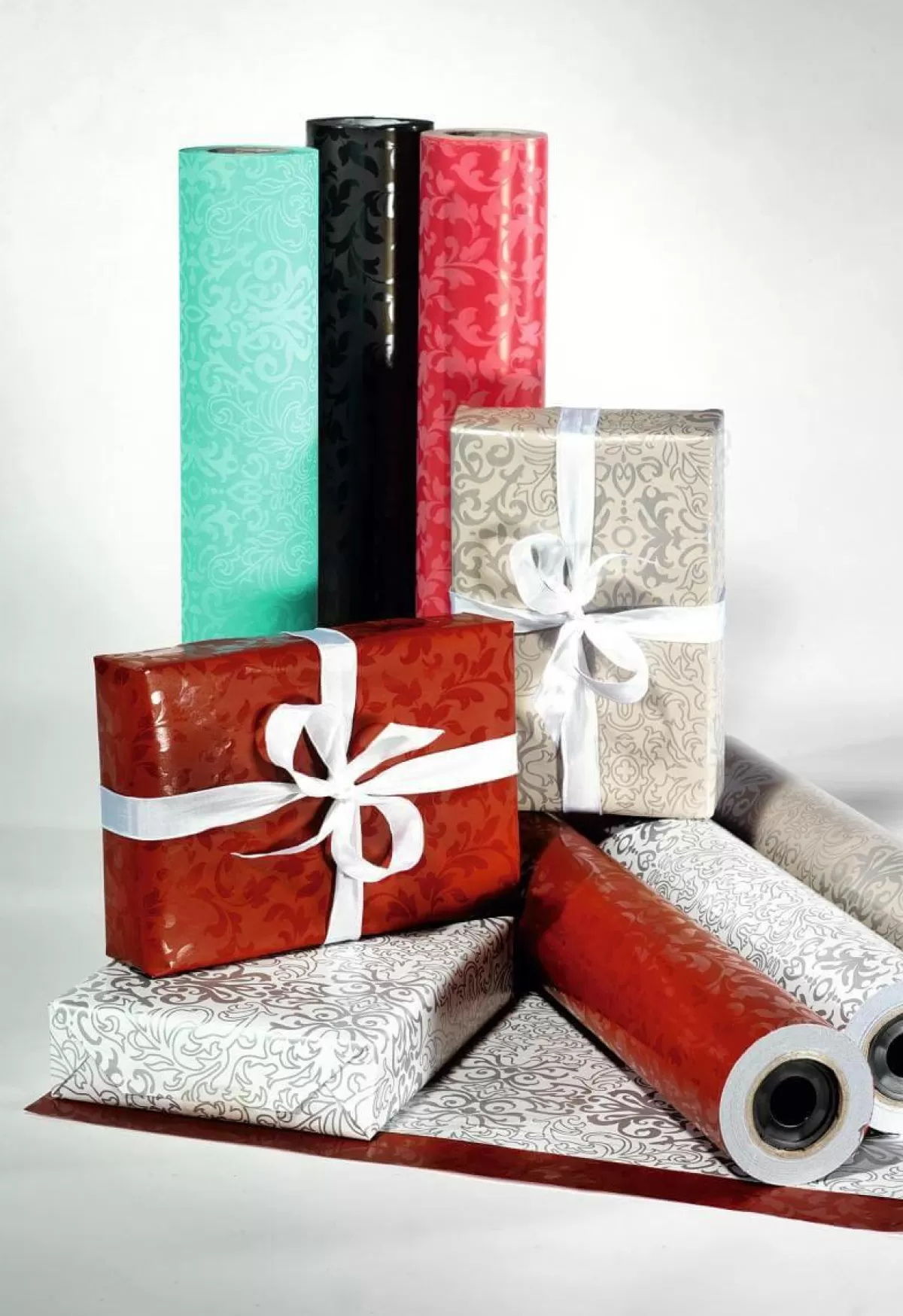 DecoWoerner Sustainable Wrapping Paper With Glossy Vine Pattern - 50 M Wrapping Paper Roll