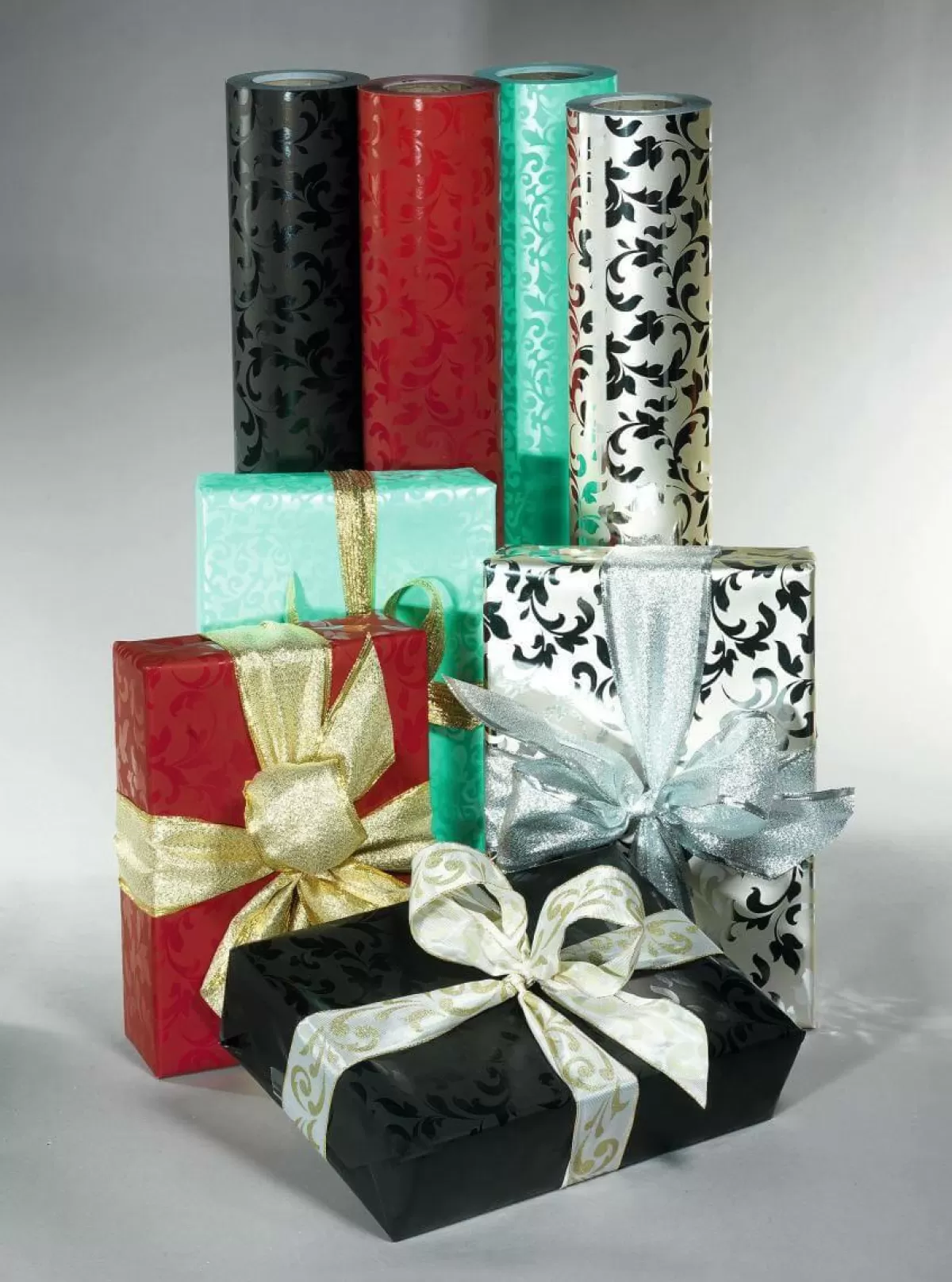 DecoWoerner Sustainable Wrapping Paper With Glossy Vine Pattern - 50 M Wrapping Paper Roll