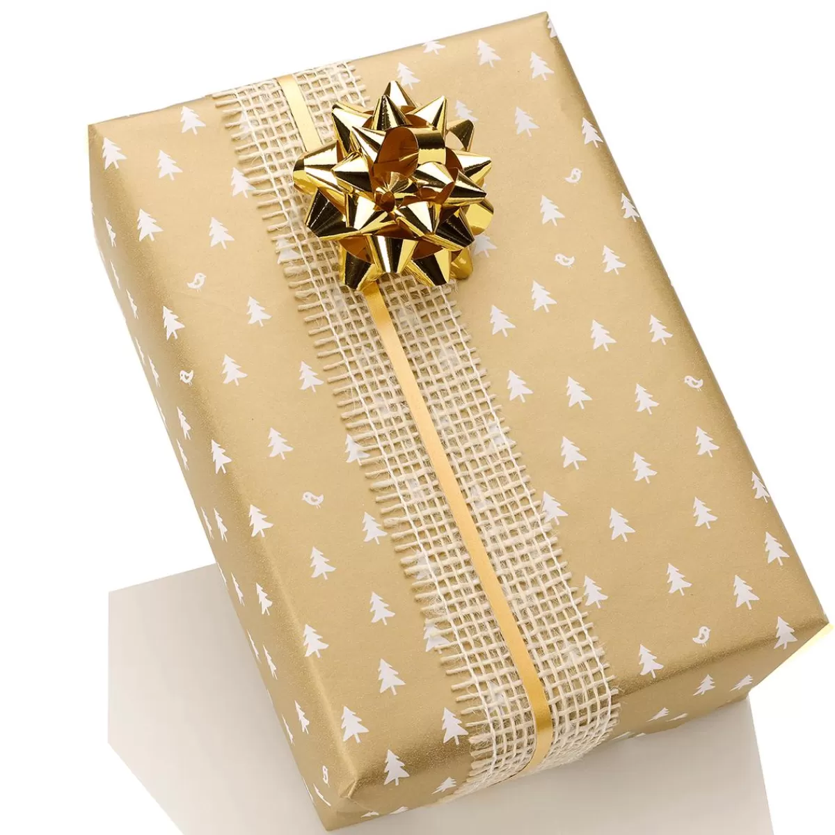 DecoWoerner Sustainable, en Christmas Wrapping Paper With White Fir Trees - 50 M Gift Wrapping Paper Roll