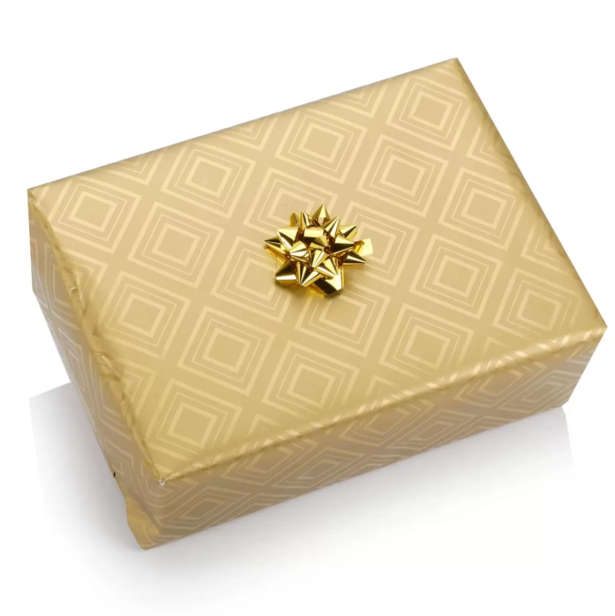 DecoWoerner Sustainable en Wrapping Paper With Shiny Geometric Pattern - 50 M Gift Wrapping Paper Roll